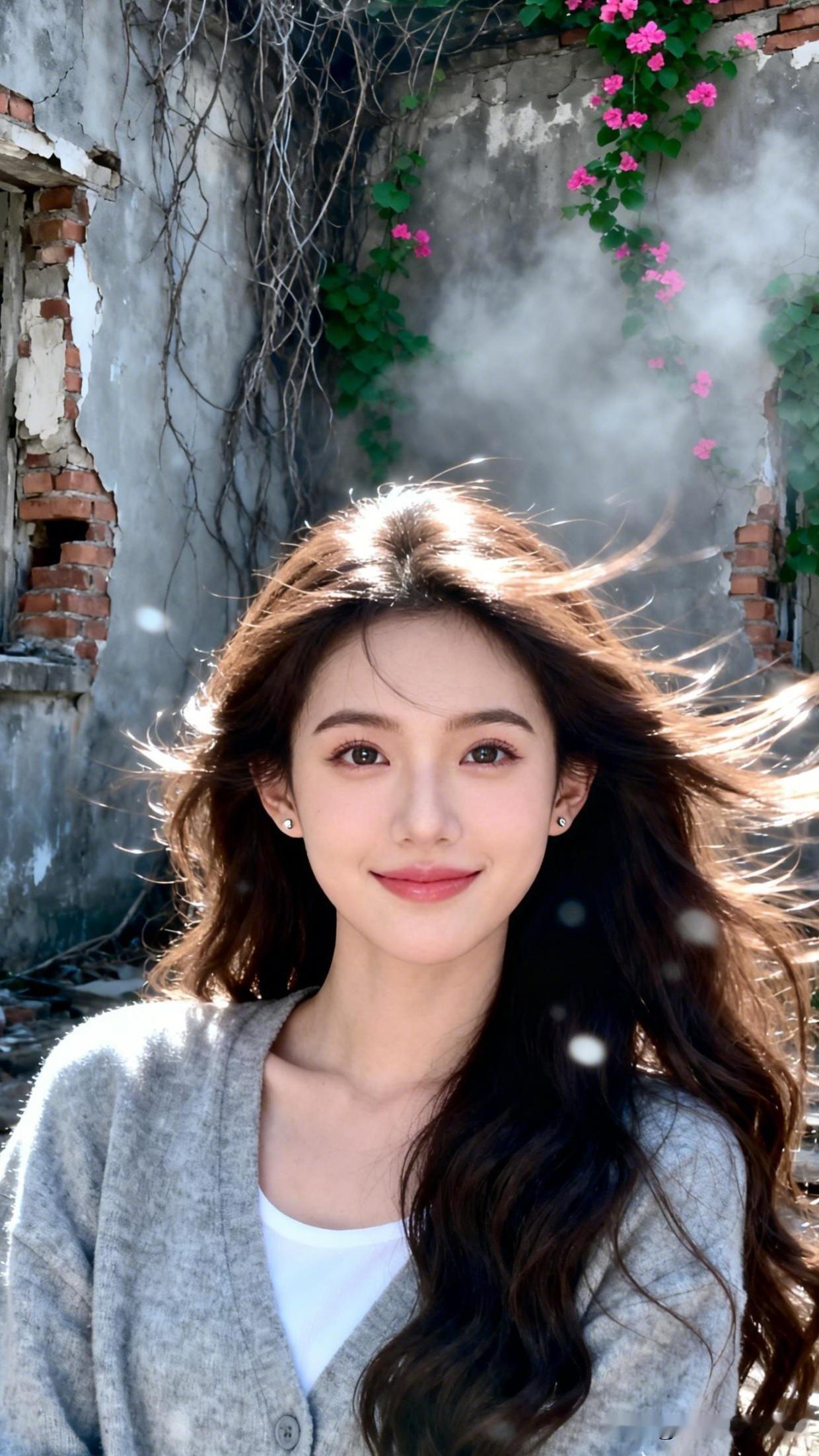 风起落花舞，笑语动春光。寻找镜头的美阳光下的少女，微笑如花，岁月静好。