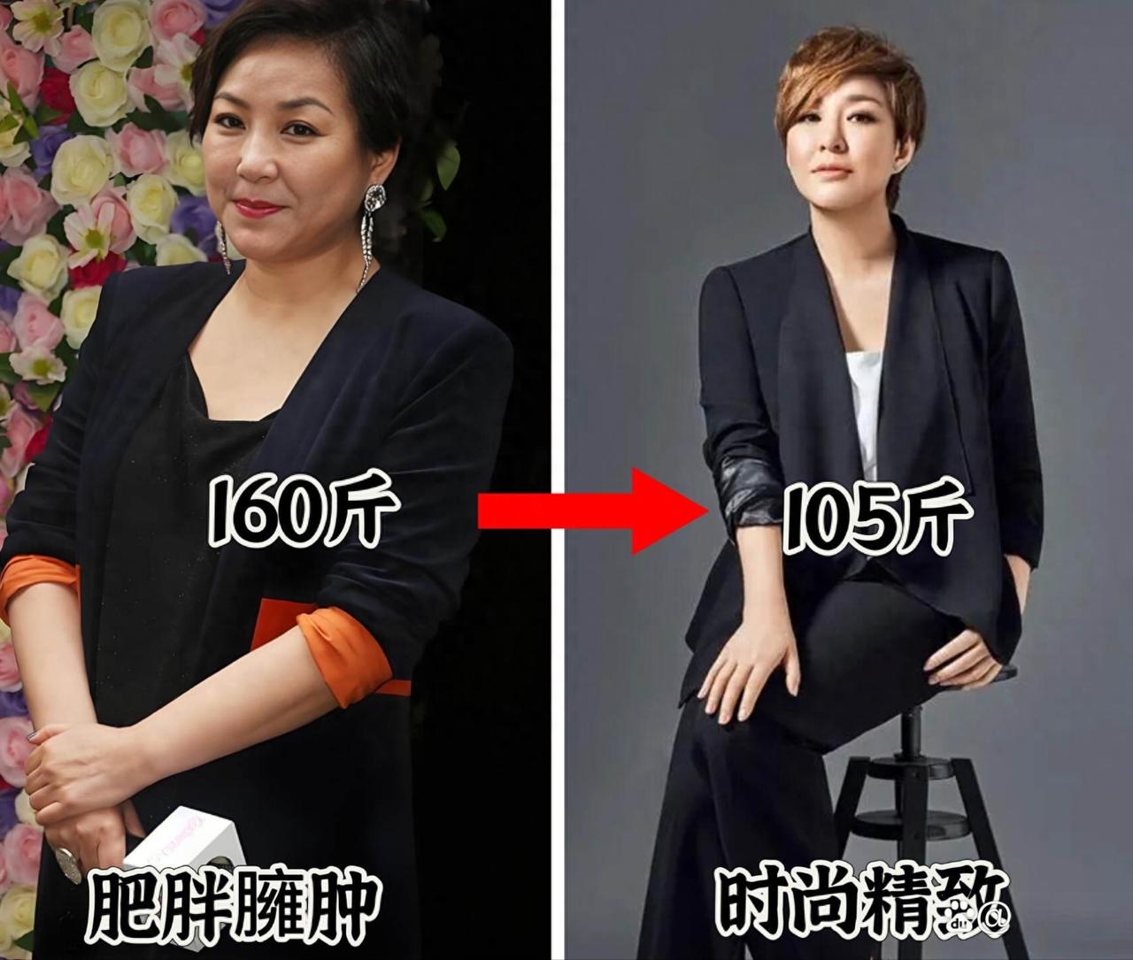 李静确实减肥很成功，瘦下来了。但是她瘦下来之后身材比例都变了，头大身短，看着