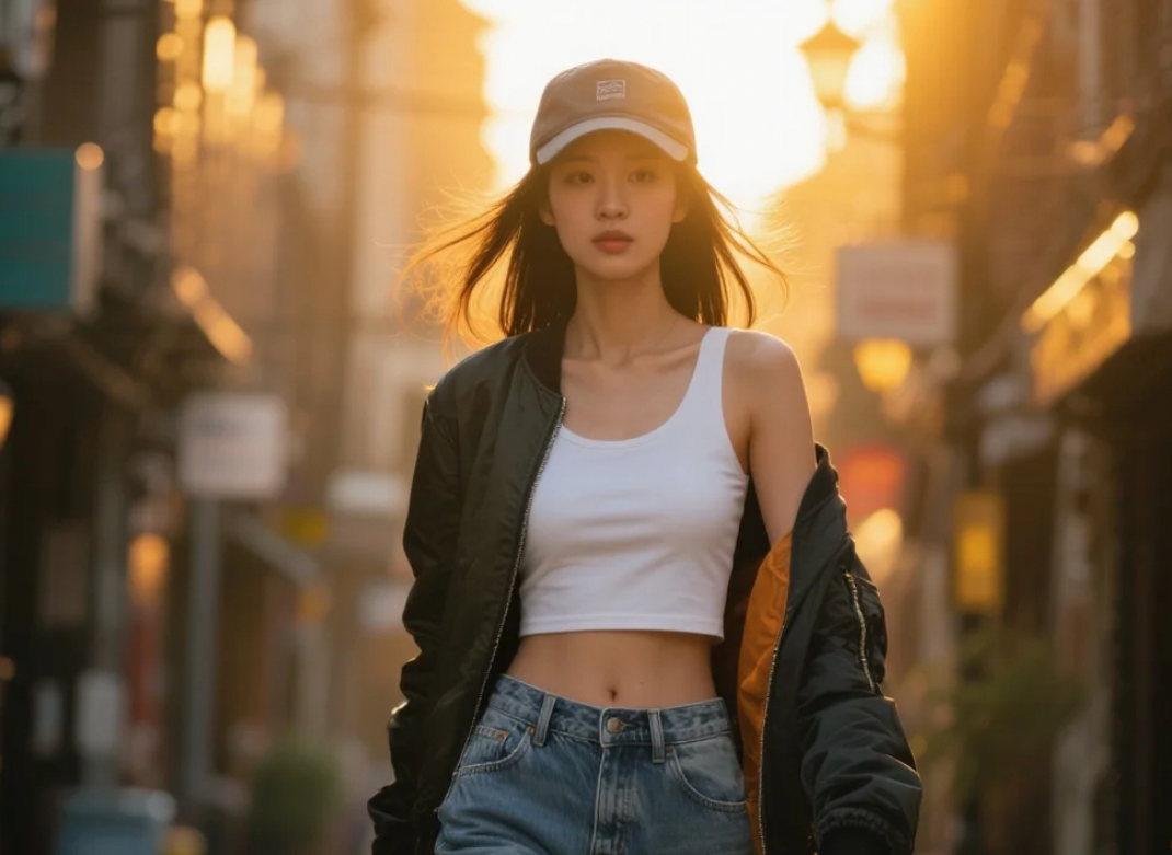 夹克+牛仔裤=她穿出了酷妹的灵魂穿搭