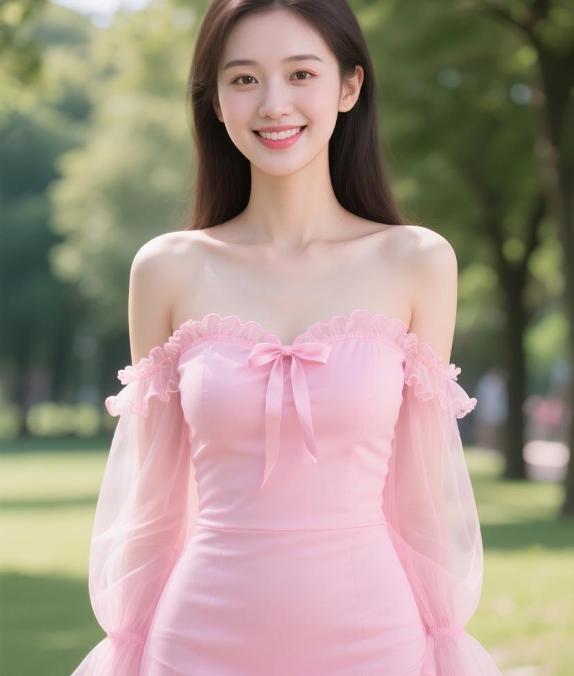 粉色公主裙，甜美笑容，阳光下的美好时光🌸💖我就喜欢，没办法…[汗]