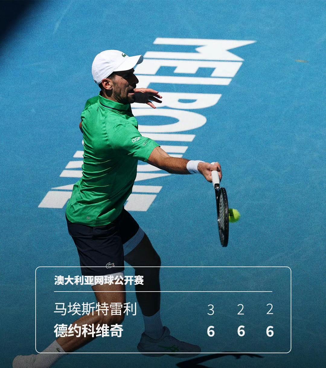 2026澳网男单第二轮部分赛果，德约轻松晋级，商竣程浪费盘点遭横扫。1、德约6