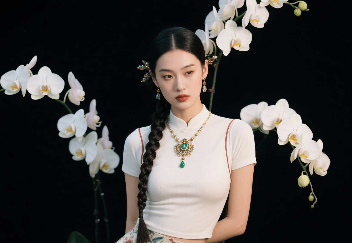 美眉娇俏旗袍妆，丰腴身段醉心房