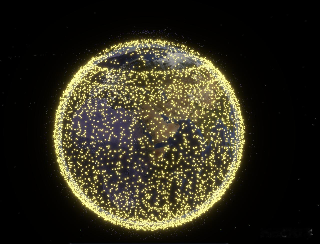 直观体现星链轨道集群密度的数据：目前低近地轨道目录登记在册航天器共计10769颗