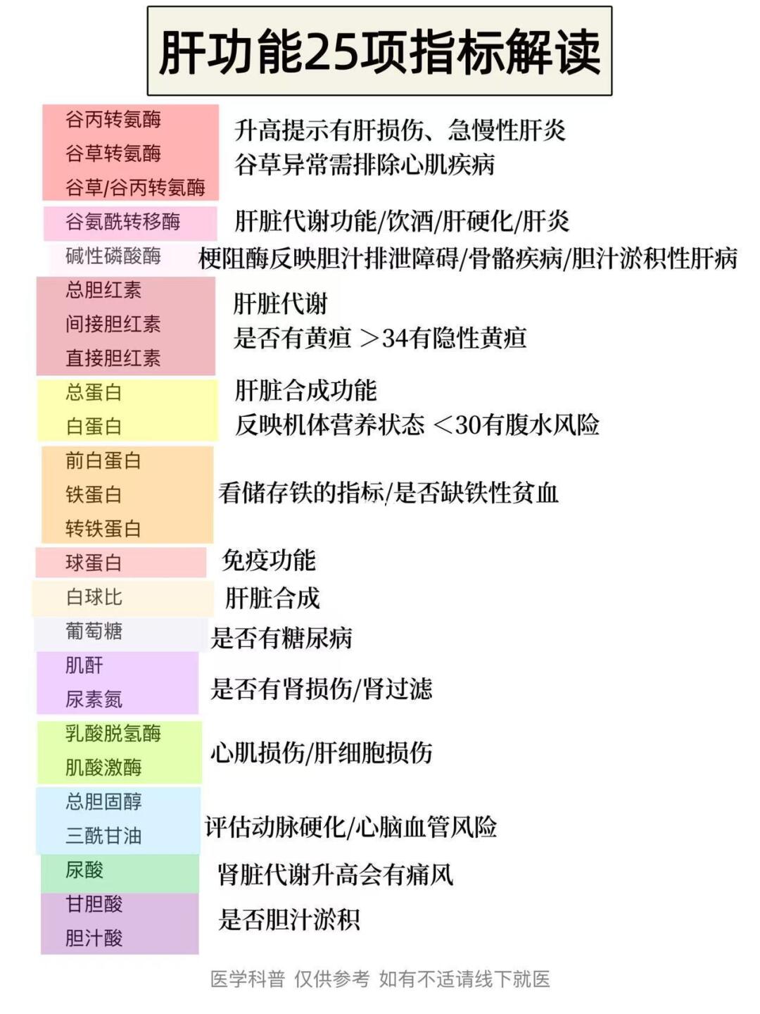 肝功能25项指标解读！
