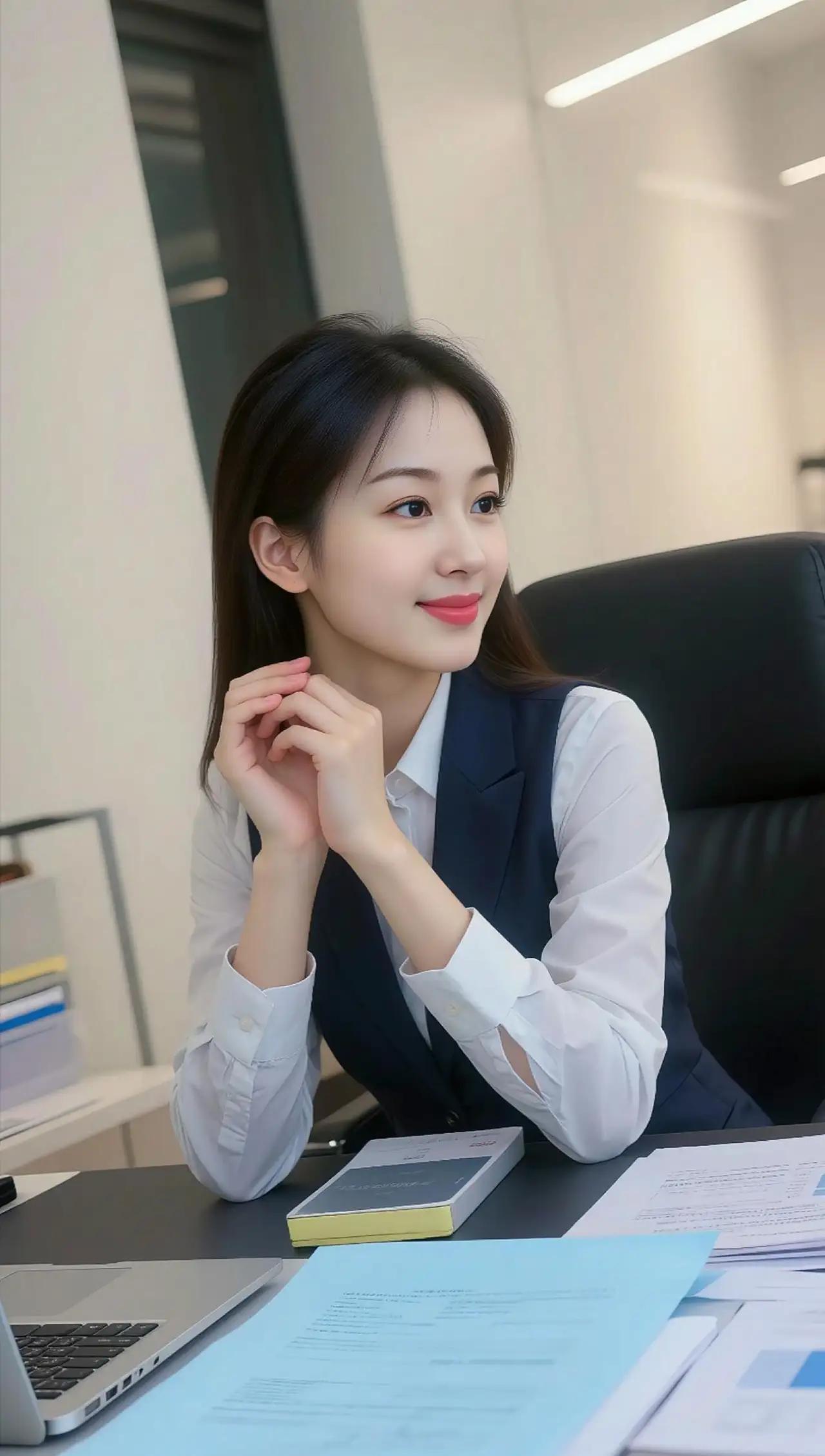 职场萌妹的微笑，办公桌上的小确幸💻💼🌟