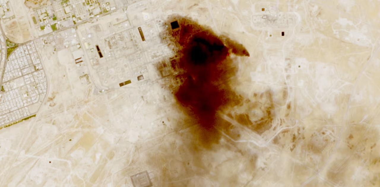 4月9日，据CNN报道，欧洲航天局提供的最新卫星图像显示，沙特阿特考核心的布盖格