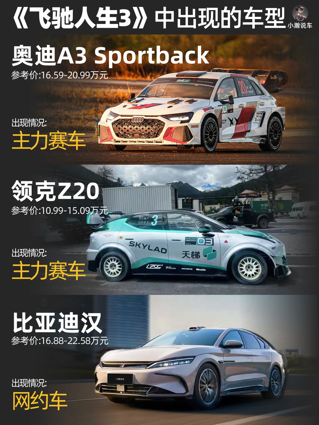 春节档电影飞驰人生3中出现的车型大盘点