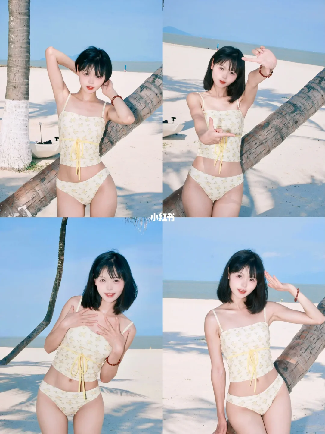 海边度假啦｜富士夏日日系海边泳衣拍照姿势