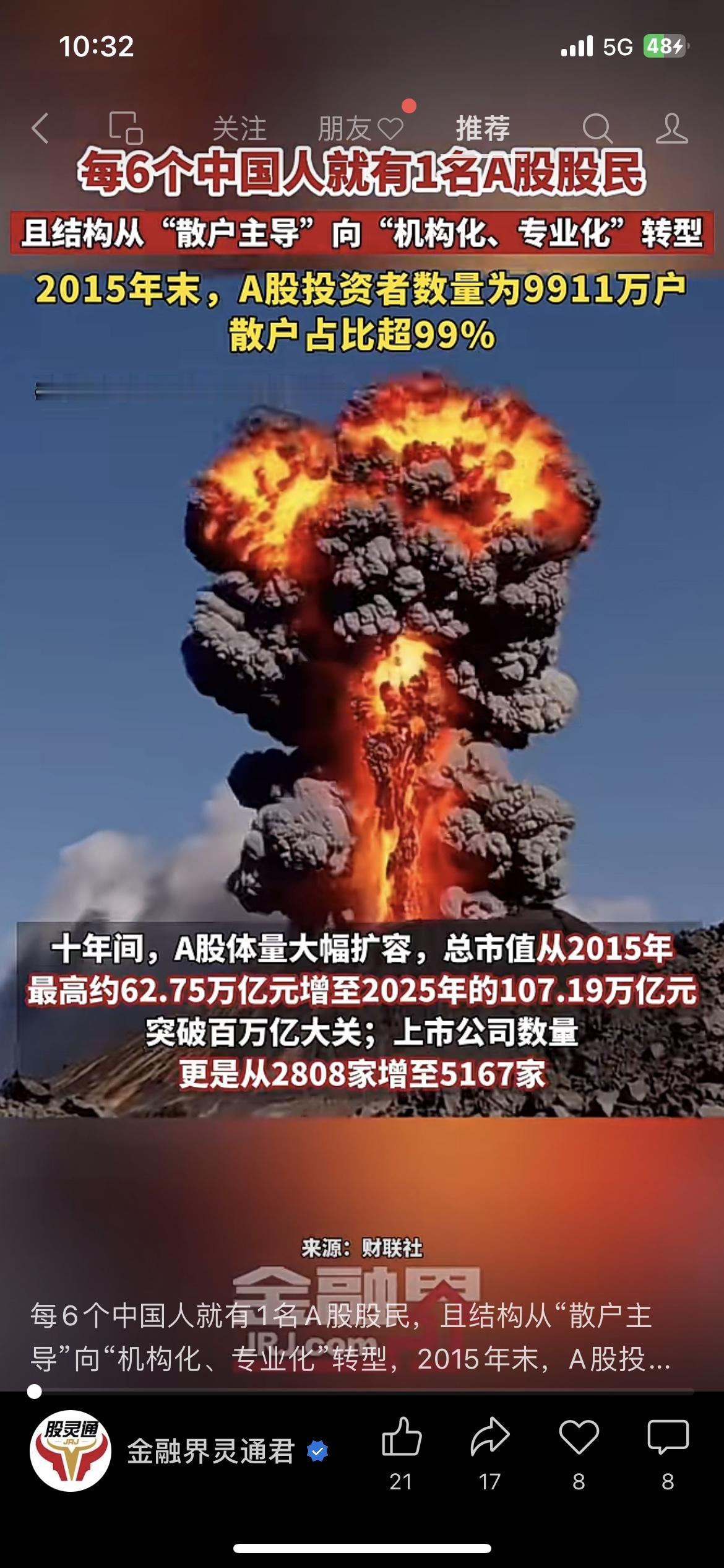 每6个中国人就有1个A股股民！市场从散户主导变机构化，你在其中吗？家人们，A