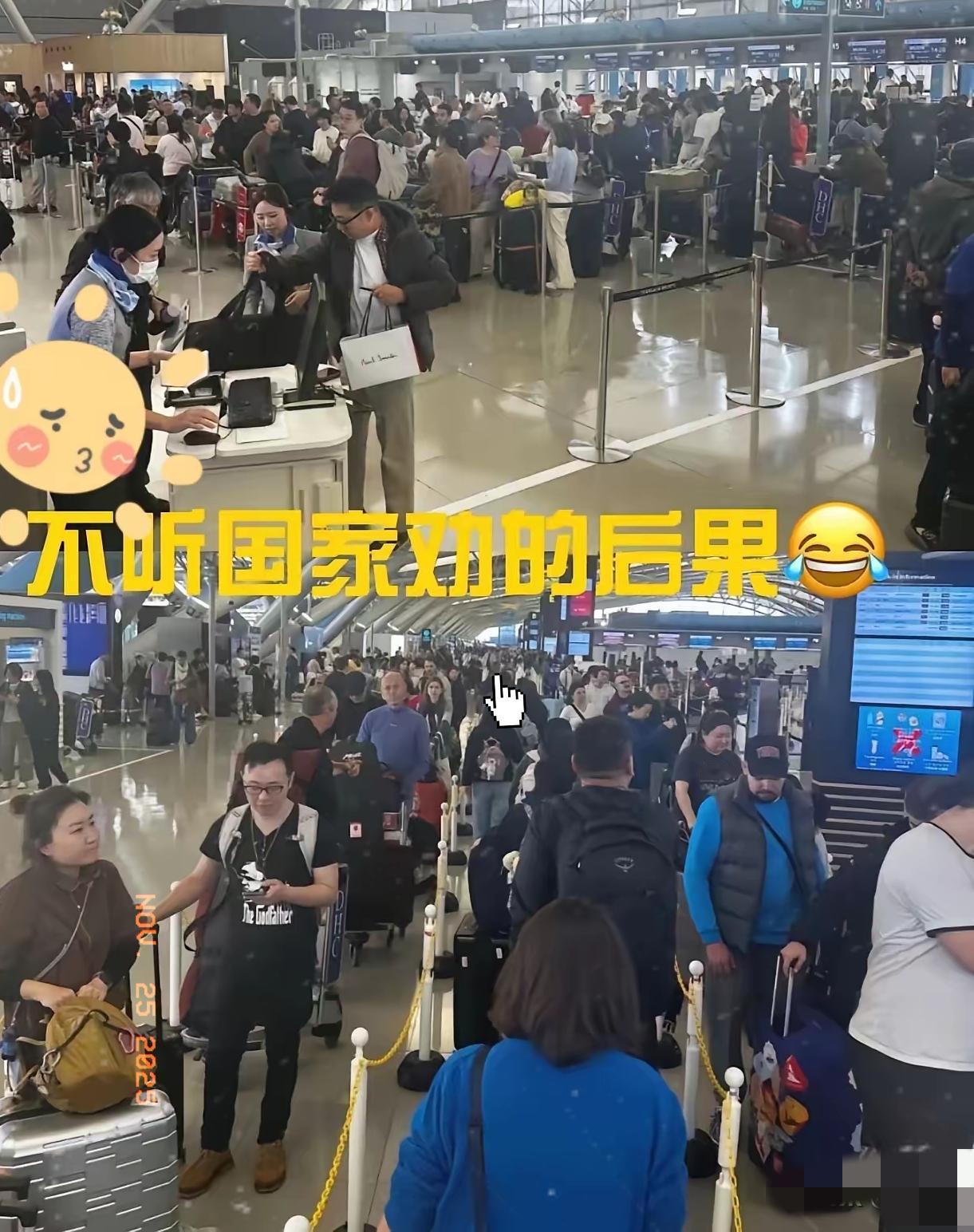 只能说“自找的”！活该被滞留。​昨天中日12条航线停航，一堆不听劝的旅日游客