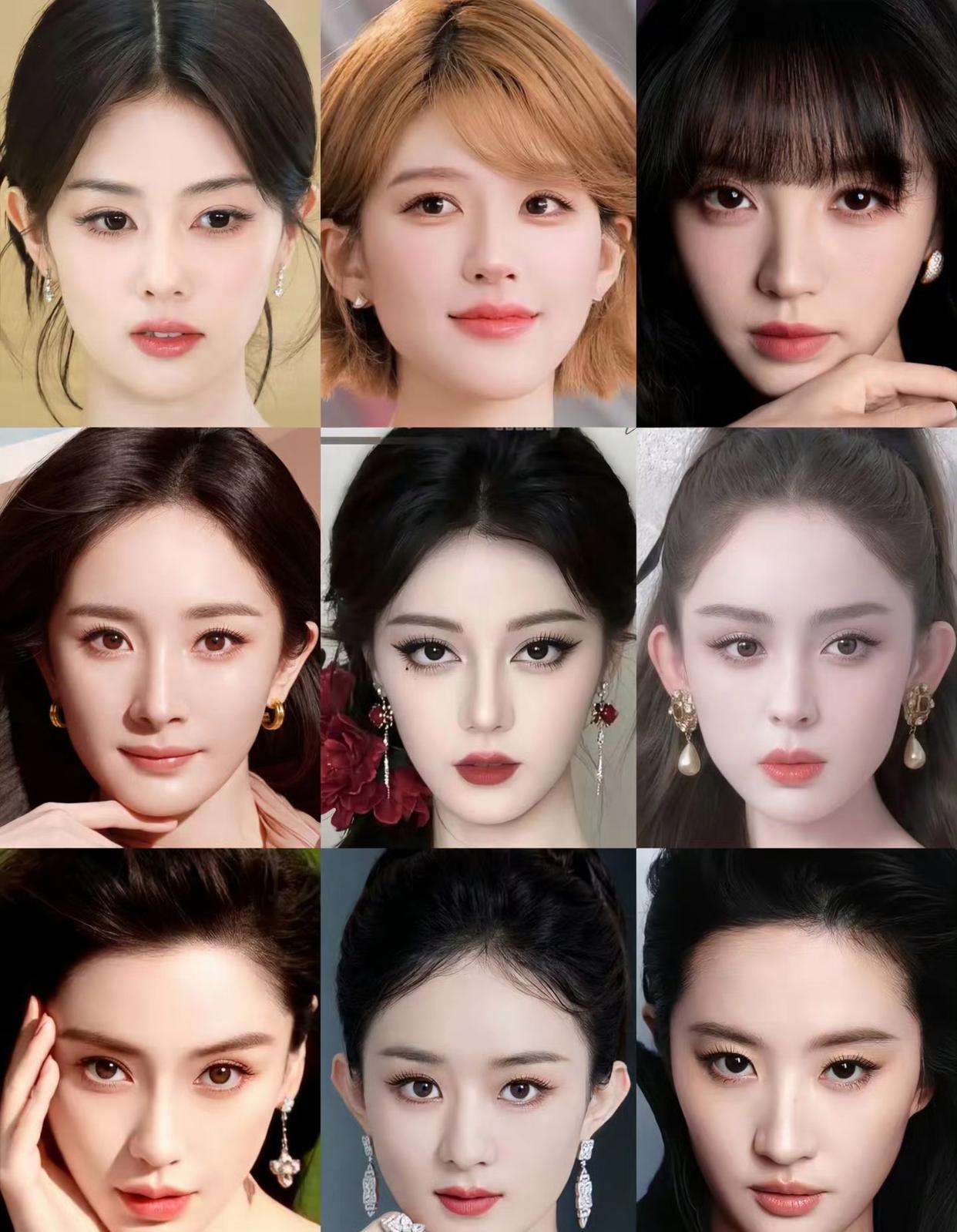 被评为内娱最美的9张女星脸。。。。。。杨幂我真的可以。。。。。。。。。​​