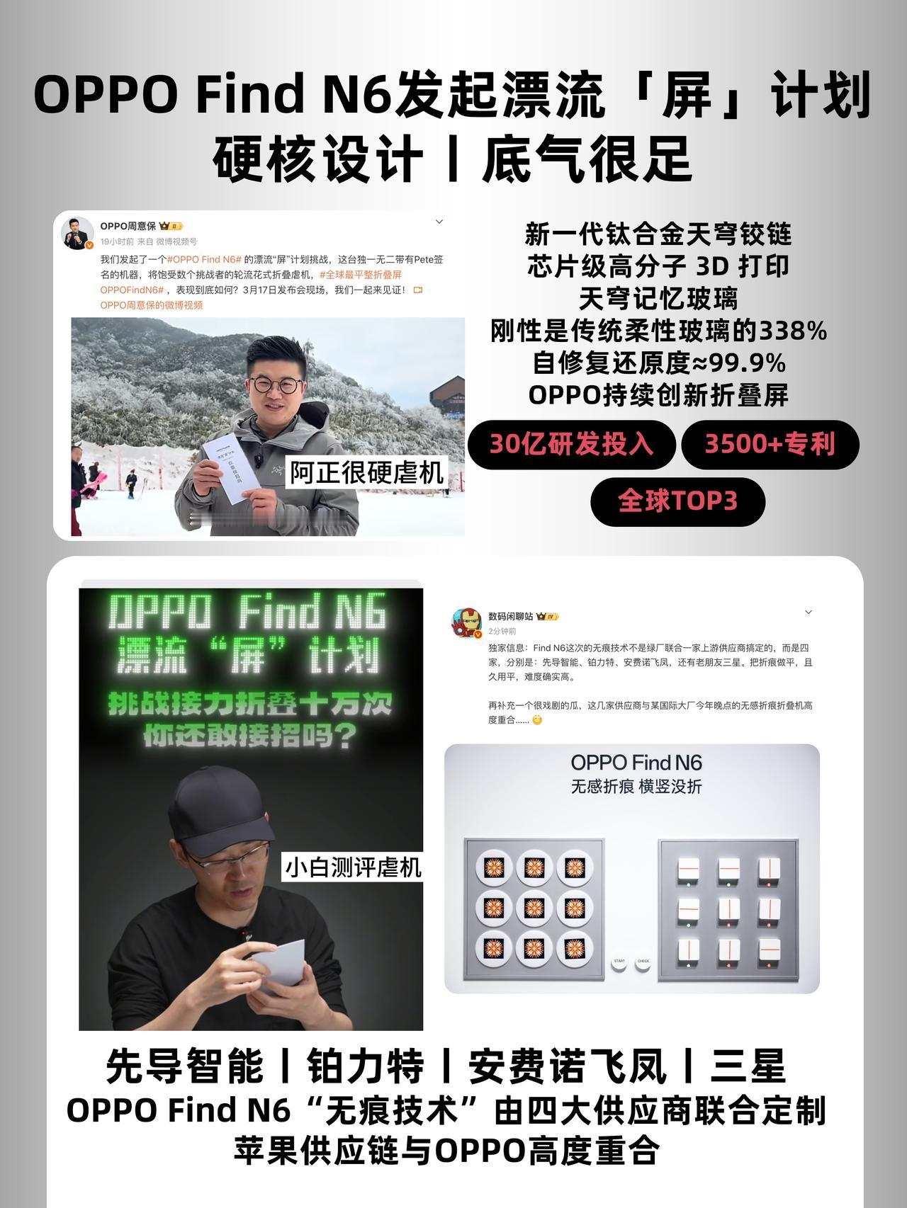 OPPO玩这么大的？折叠屏让人轮流虐...OPPO这波操作是真的敢啊😯刷
