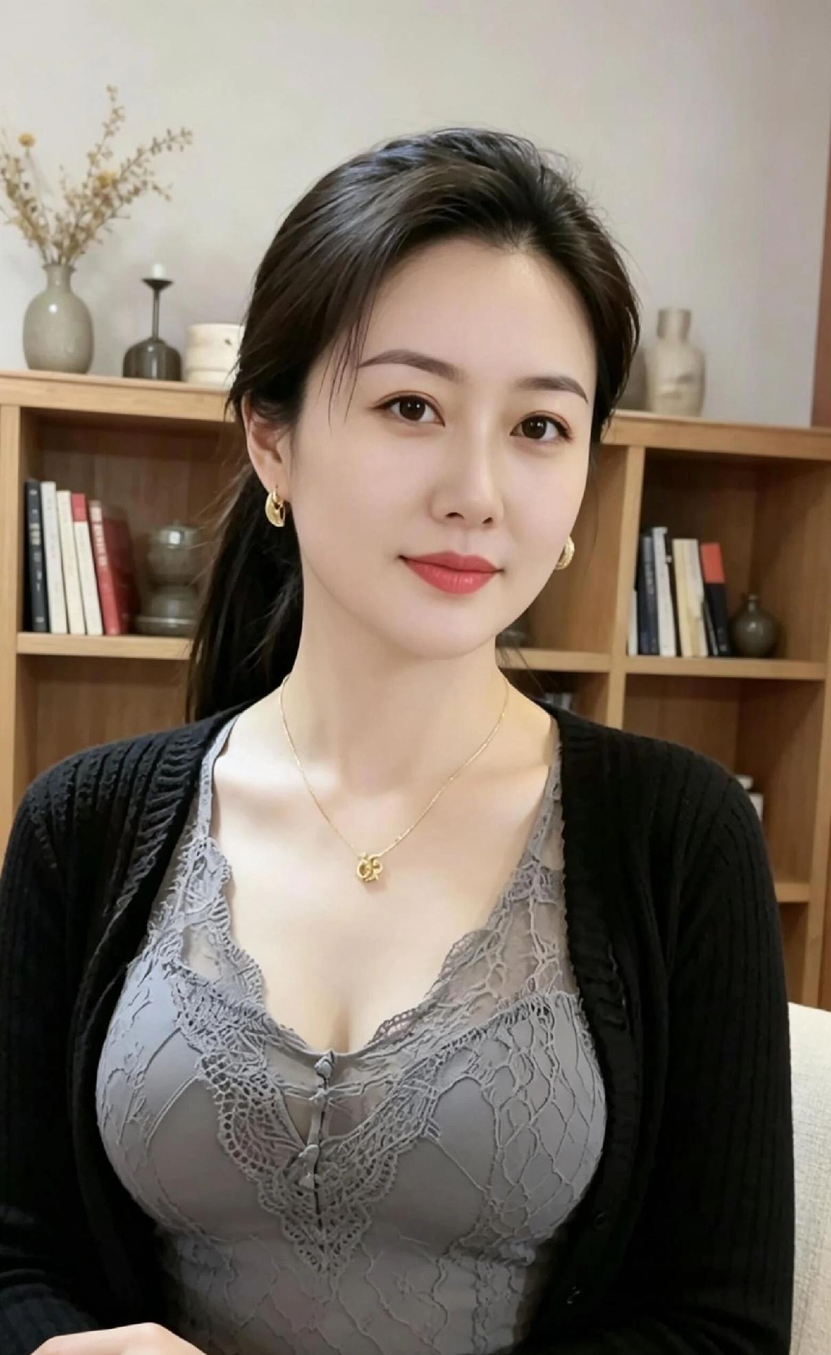 松弛感居家穿搭上线，软糯针织搭配蕾丝内搭，在家也能穿出温柔氛围感