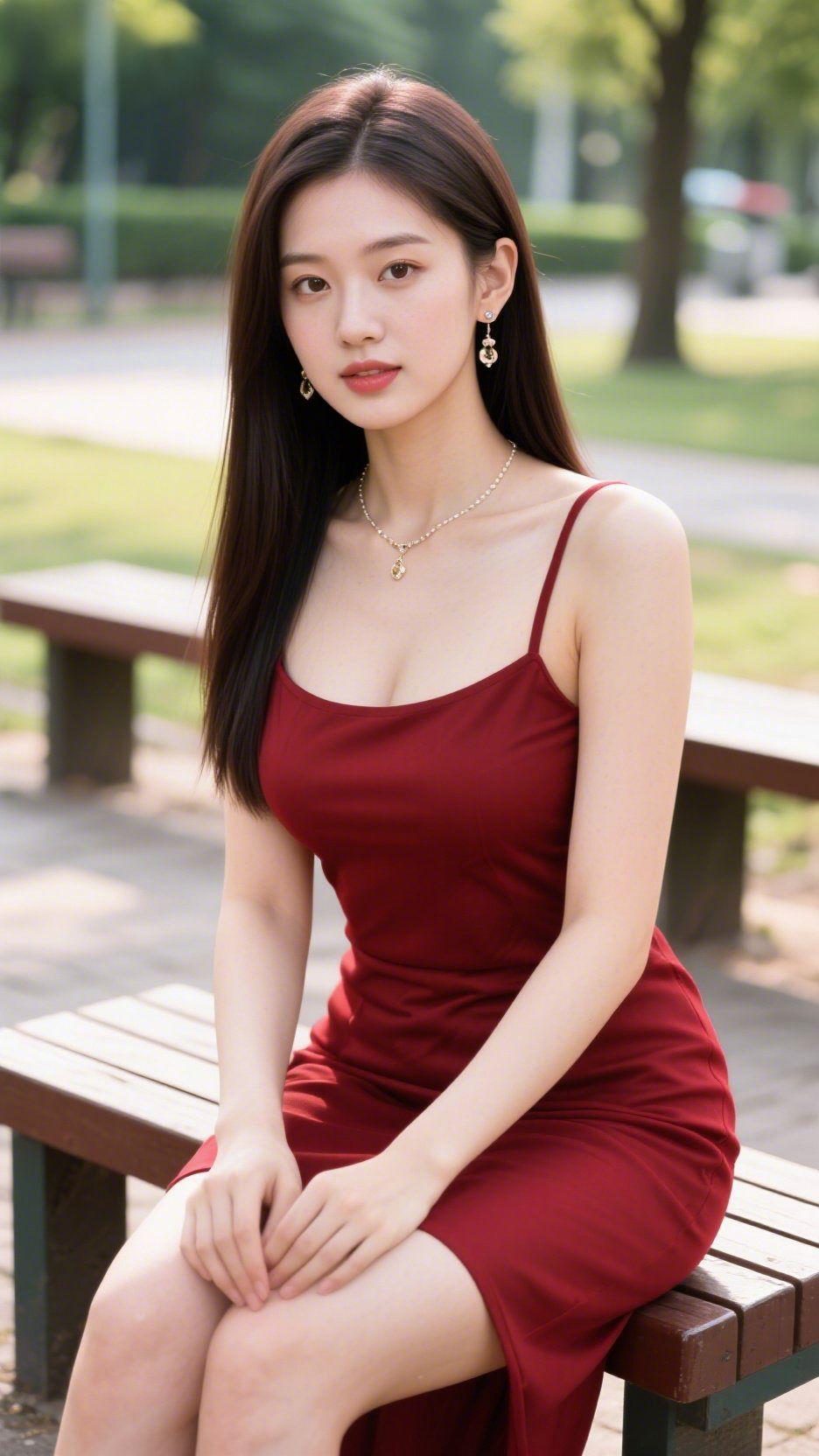 林间温柔光景公园微风漫过青草地，树影轻晃落在木长椅上。柔光漫洒铺在步道，草