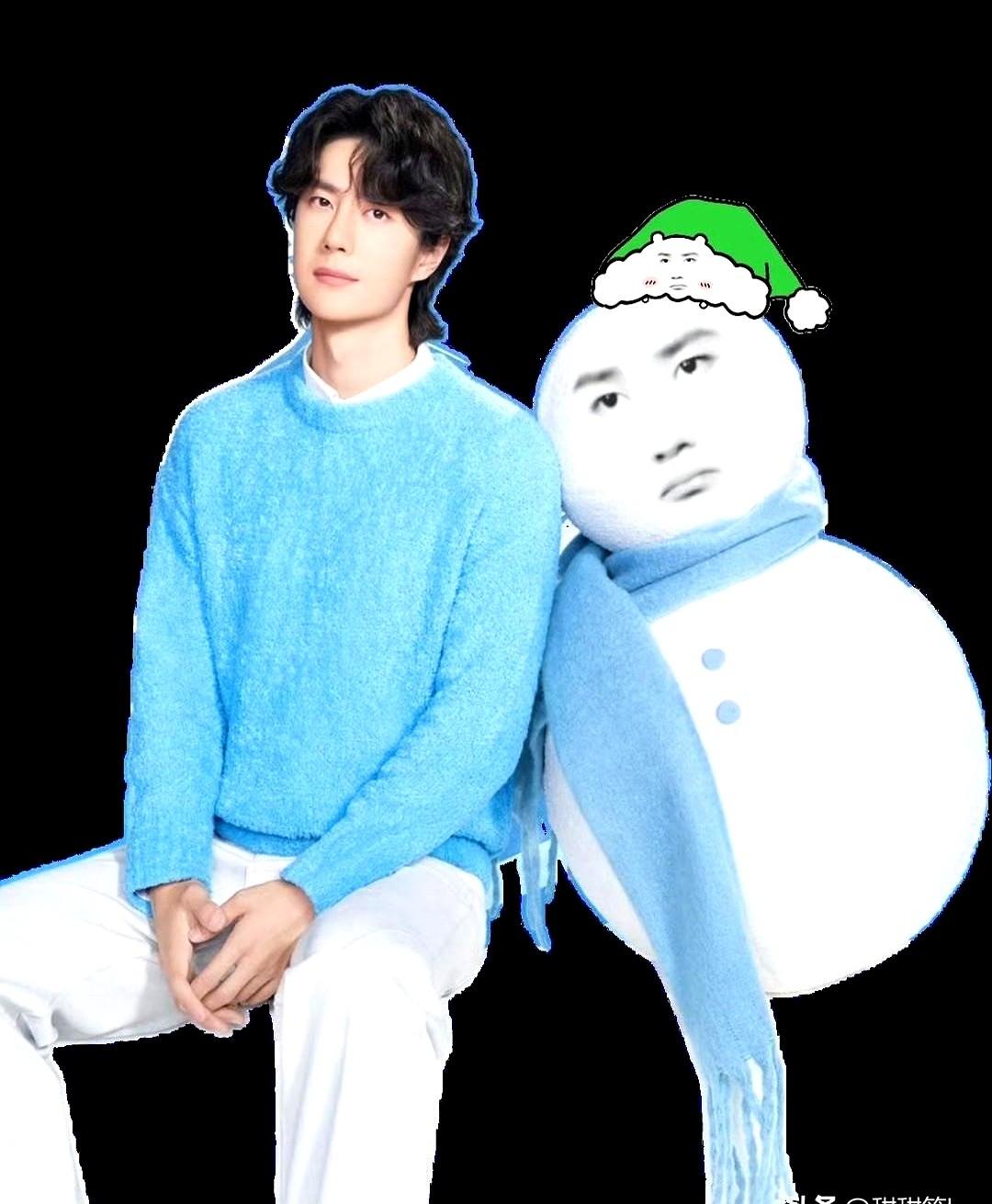 救命！王一博怎么跟自己坐一排了？！还是个圆滚滚的雪人版！粉丝最近的P图真