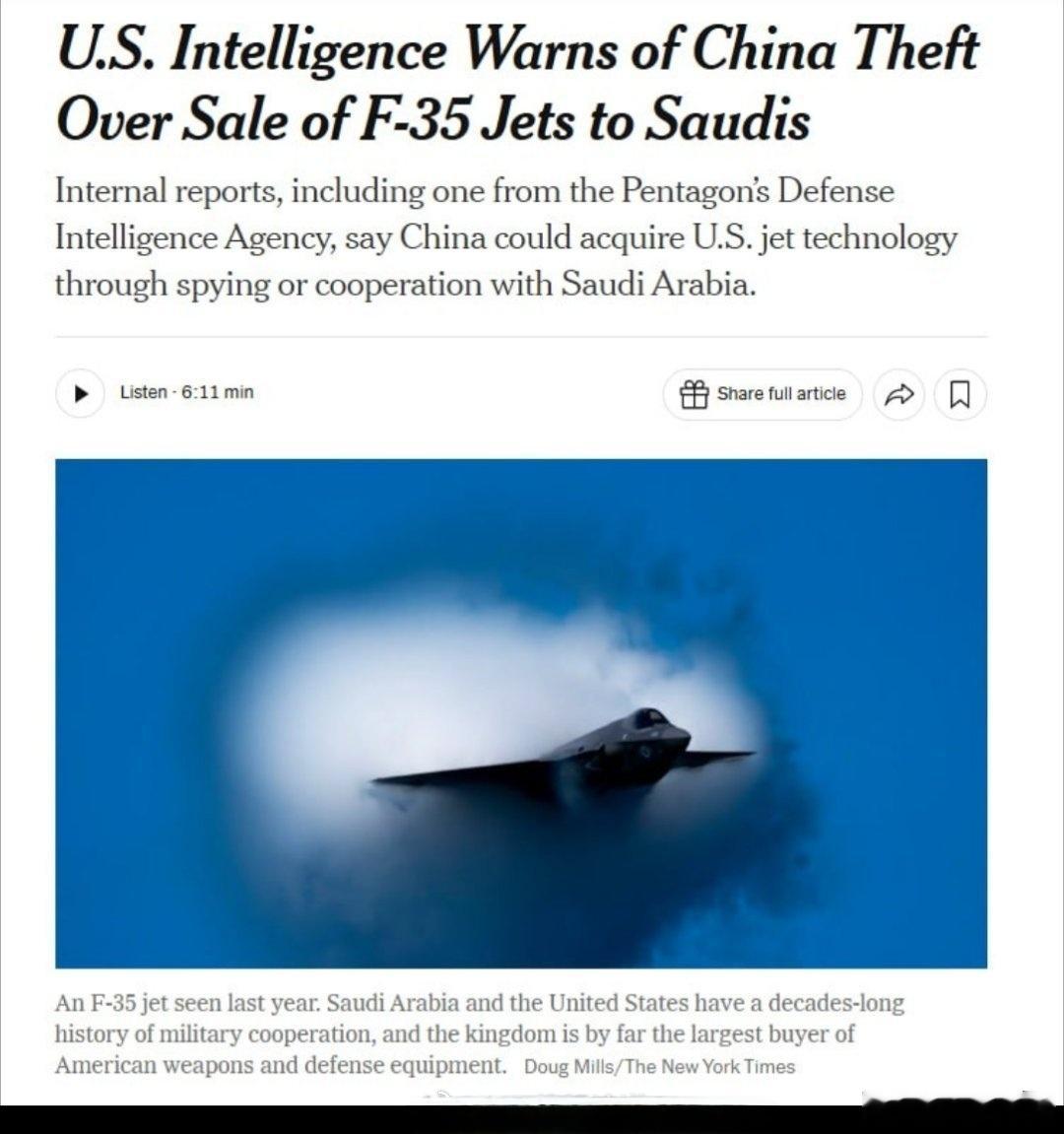 据美国《纽约时报》报道，美国情报官员担心，美国情报官员担心，如果美国政府完成向沙