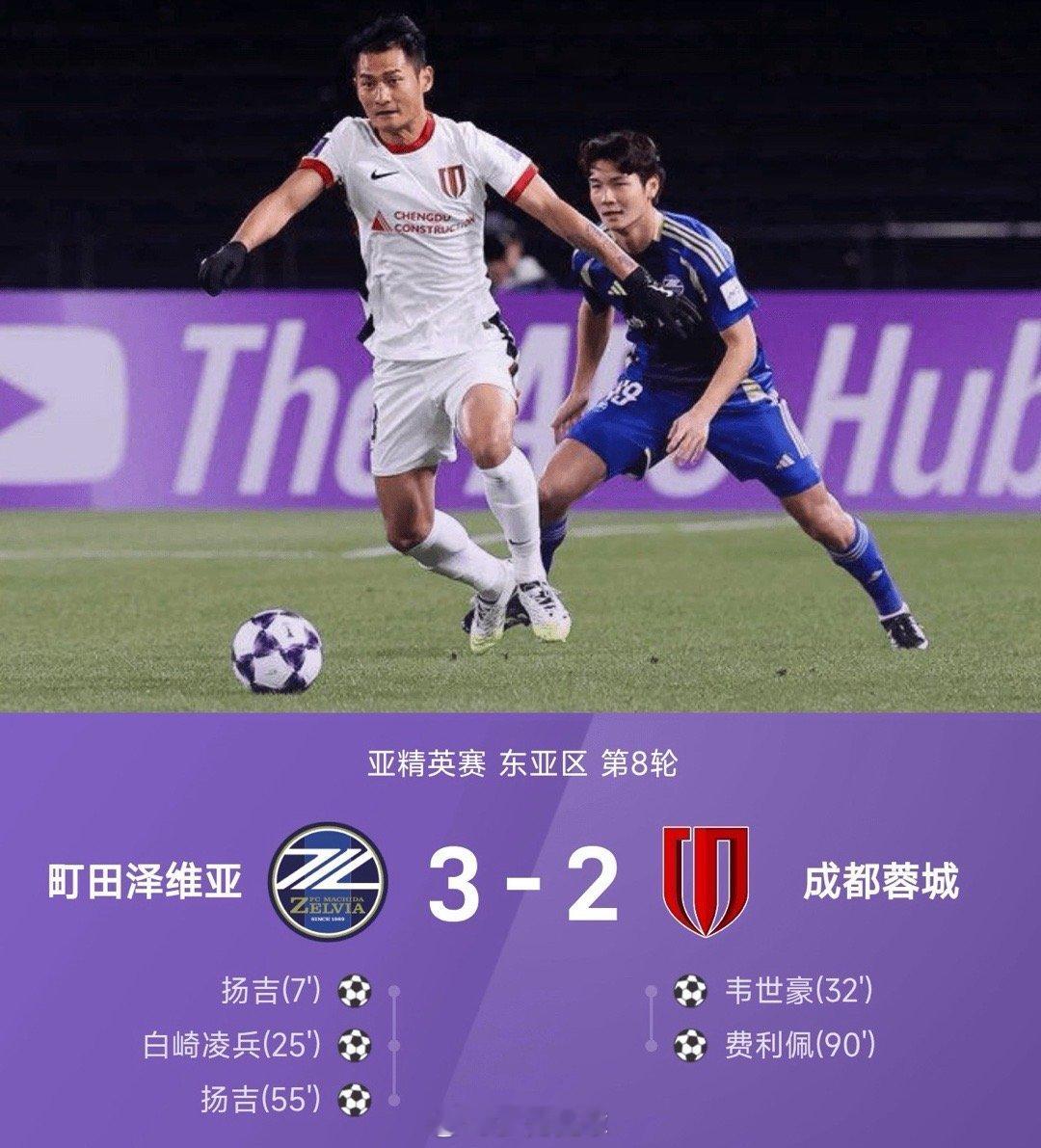 扬吉双响，费利佩破门……成都蓉城无缘出线！町田泽维亚vs成都蓉城2026世界杯进