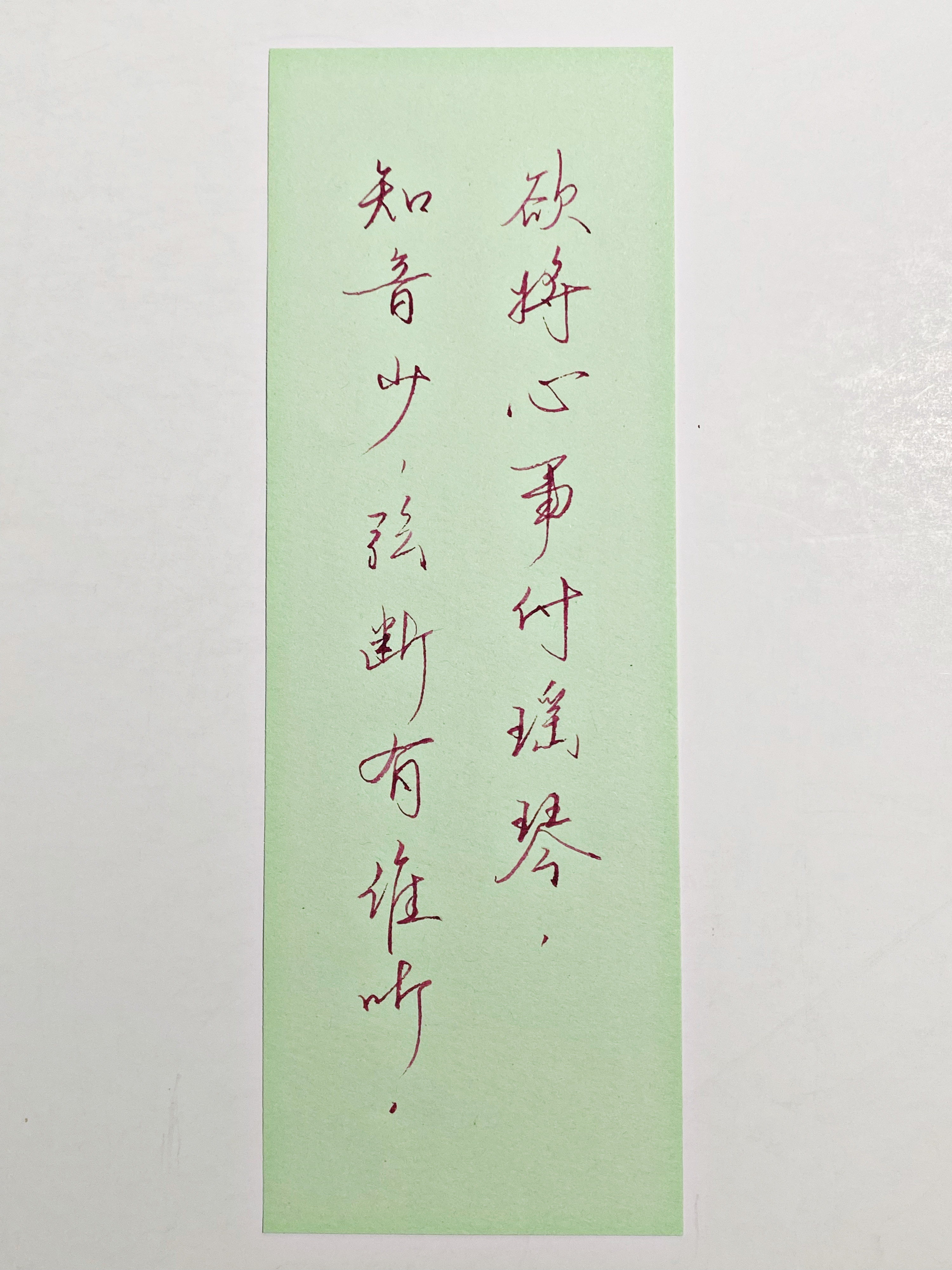 练字欲将心事付瑶琴​​​