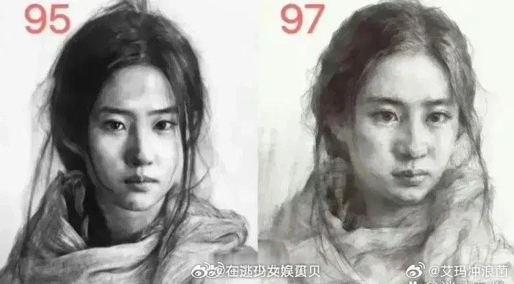 搞不懂，为什么右边比左边分数高，明显左边画的更像本人。