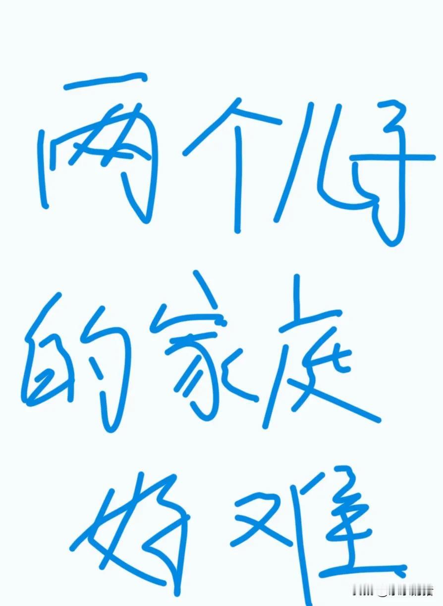 两个儿子的家庭，现在基本不在女孩找男朋友的范围内！邻居家两个儿子，大的是89年的