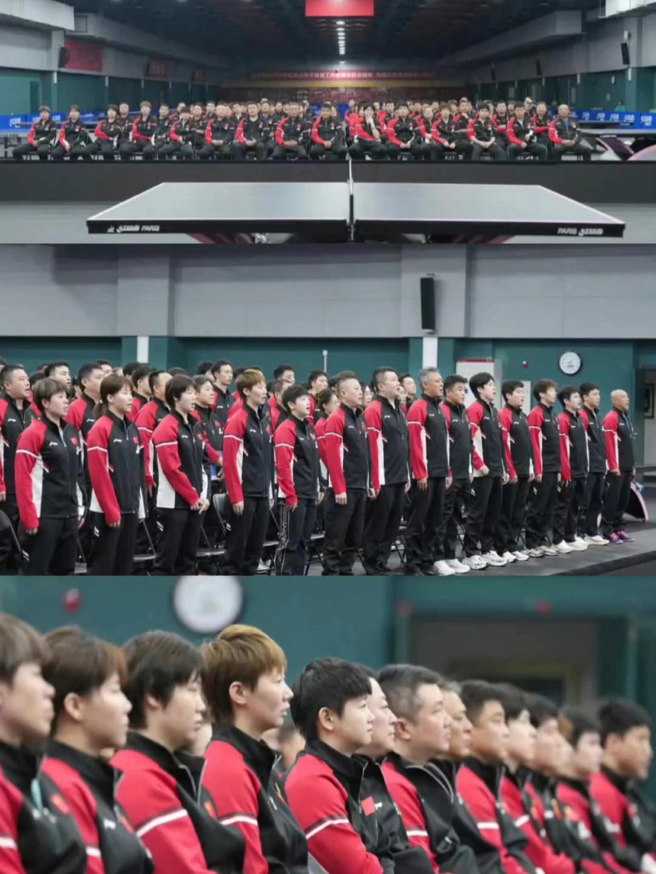 今天观看直播的漂亮小孩，王曼昱孙颖莎两姐妹坐在一起，太板正了！国乒所有人都穿队