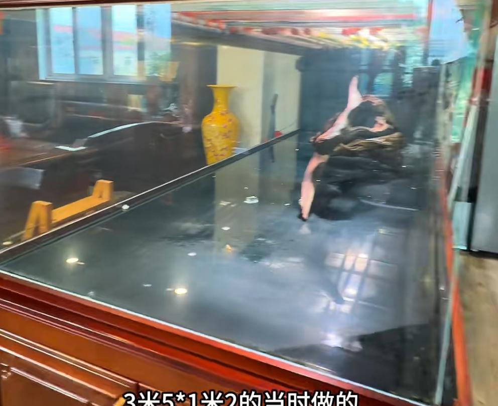 “含泪吃下去三大碗！”6月14日，江苏无锡，一间办公室里的巨型鱼缸突然间就爆裂了