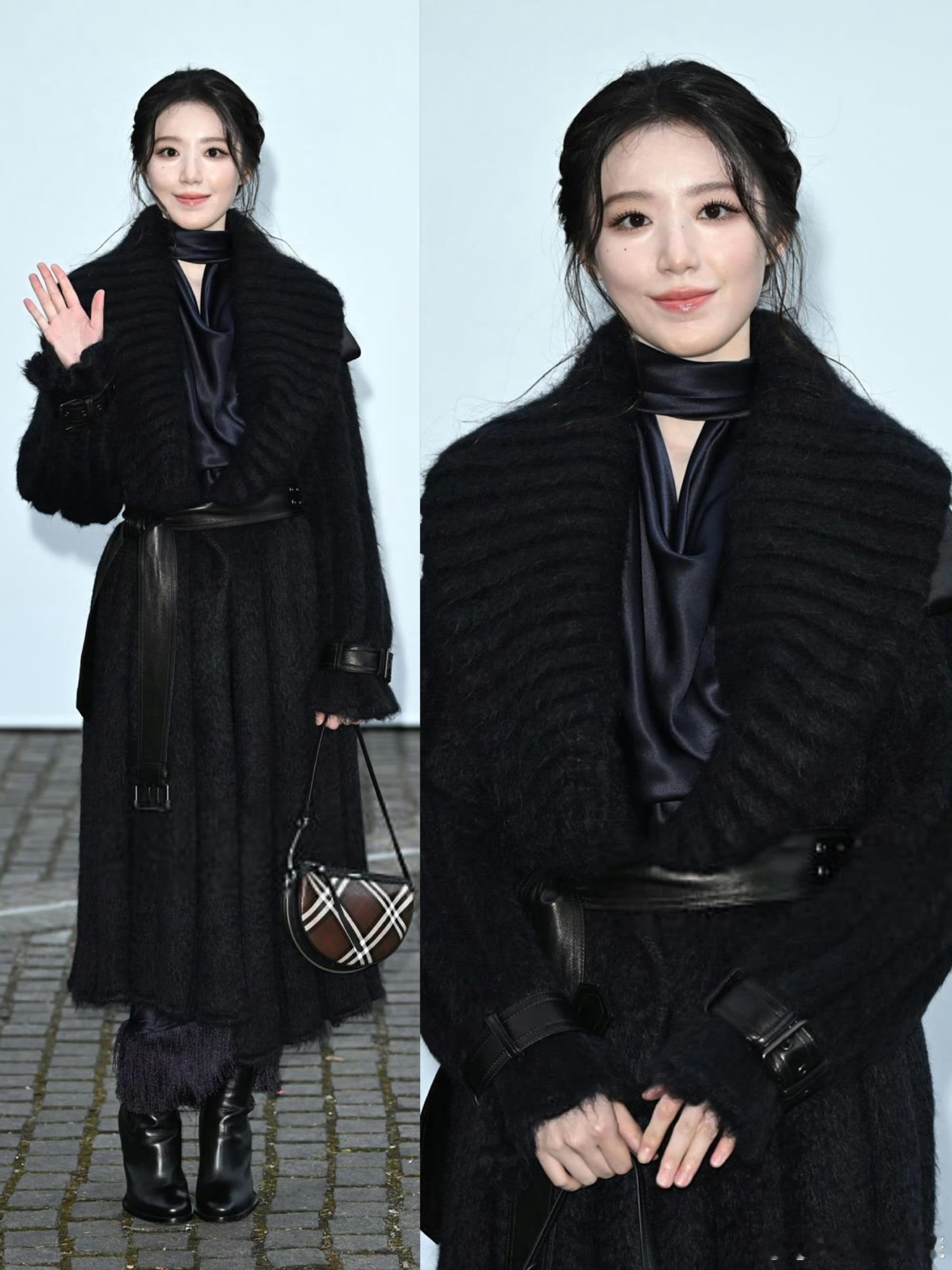 吴磊张婧仪叶舒华生图，张婧仪Burberry看秀造型，伦敦Burberry大秀，