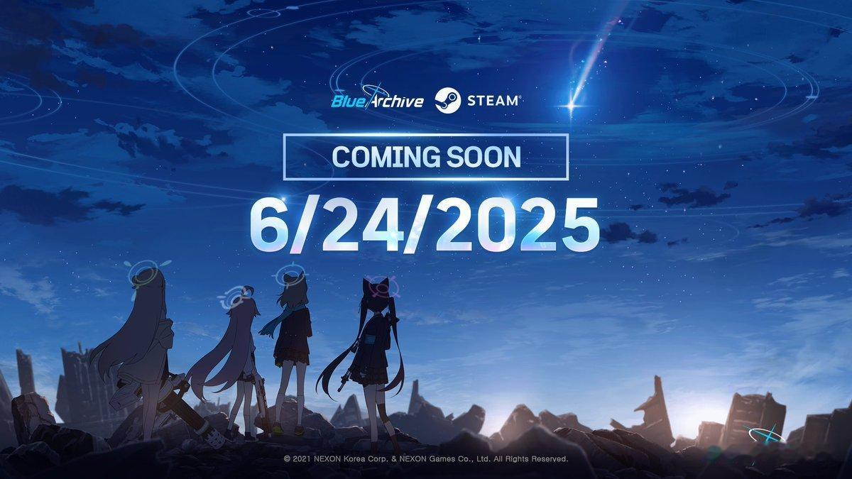《蔚蓝档案》官推宣布游戏将于6月24日登陆Steam。蔚蓝档案​​​