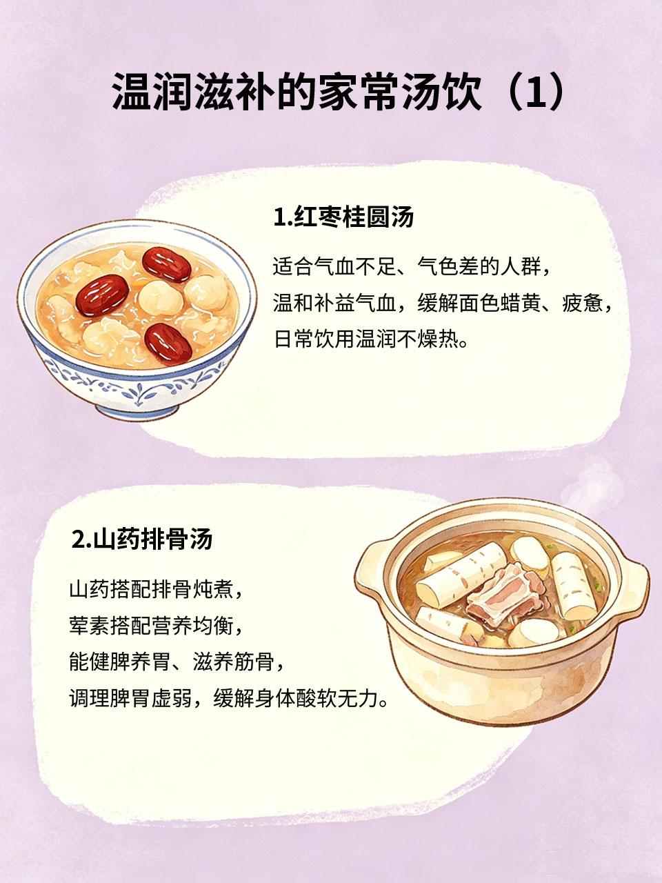 这些家常汤饮，温润滋补全身都舒畅日常养生最省心的方式，就是多喝家常温润汤饮。比