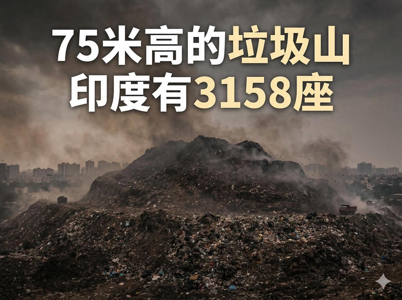 垃圾如何吞没一个大国？75米高的垃圾山，印度有3158座提到印度，很多人会想