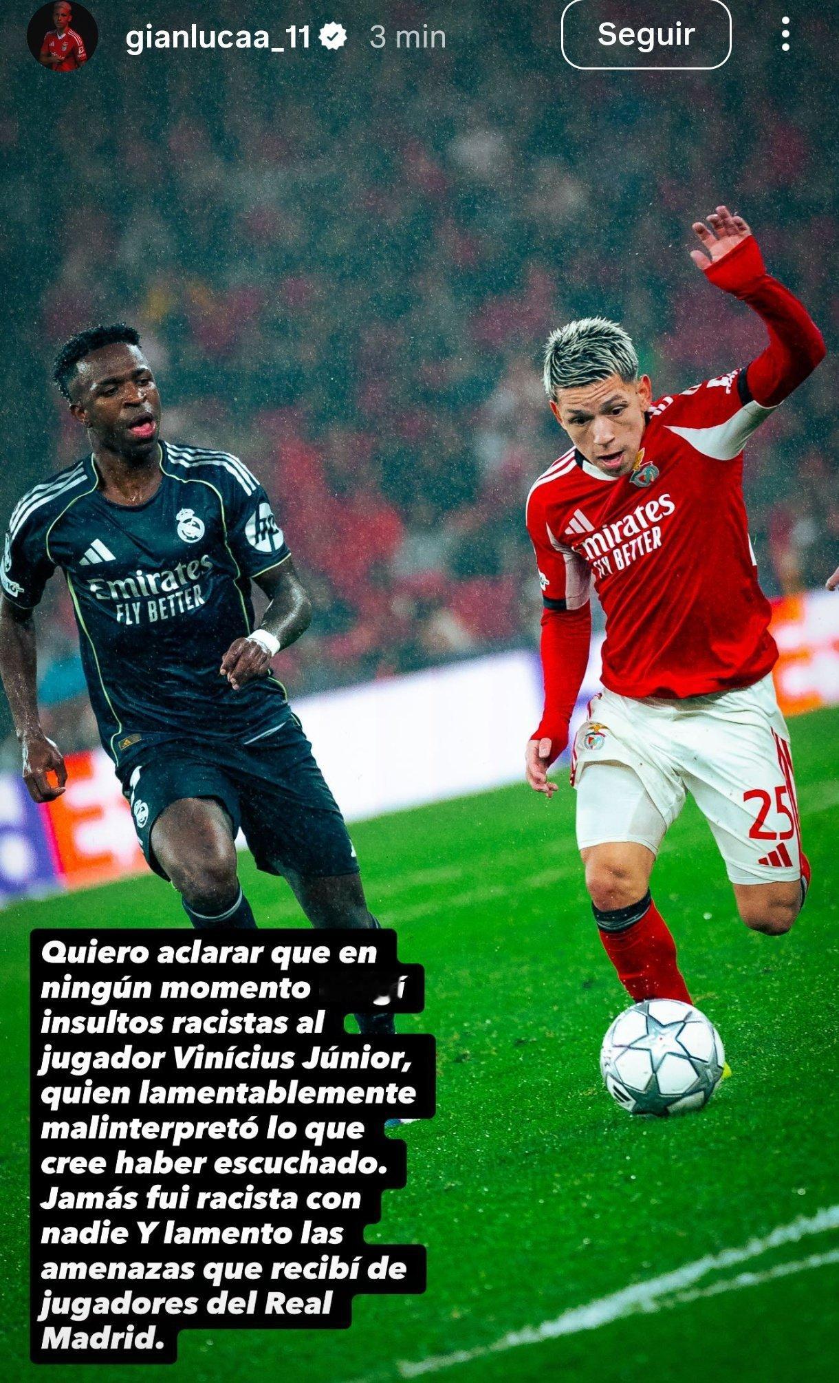 普雷斯蒂安尼：我想要澄清，我从未对Vini进行种族歧视。令人遗憾的是，Vini错