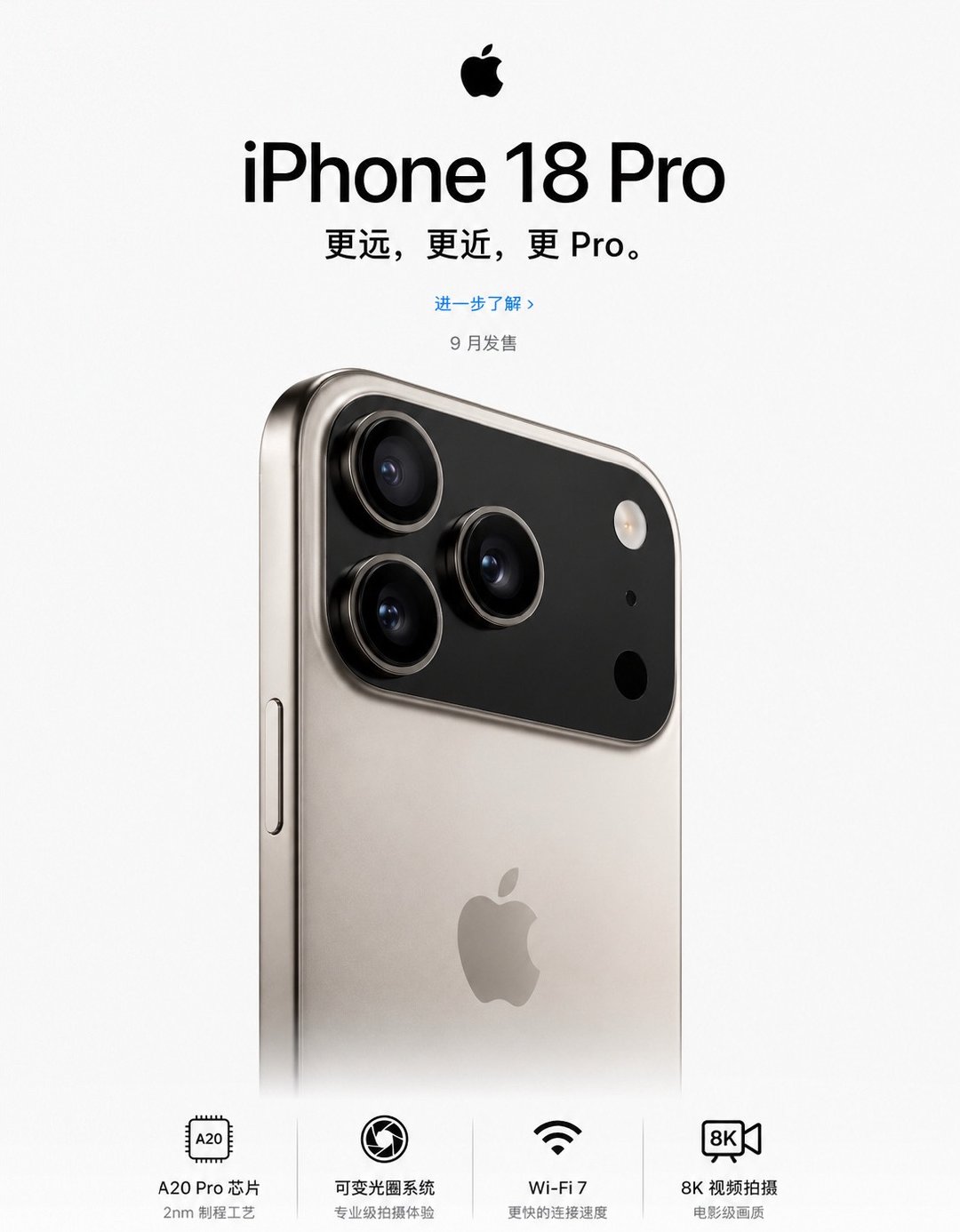 苹果史上最大影像升级来了iPhone18Pro算得上苹果近几年影像最大的一次底