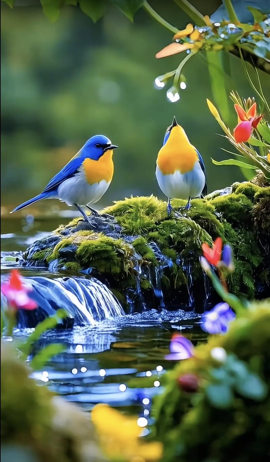 池边听鸟语；求下联上联：池边听鸟语下联：山顶牧云归