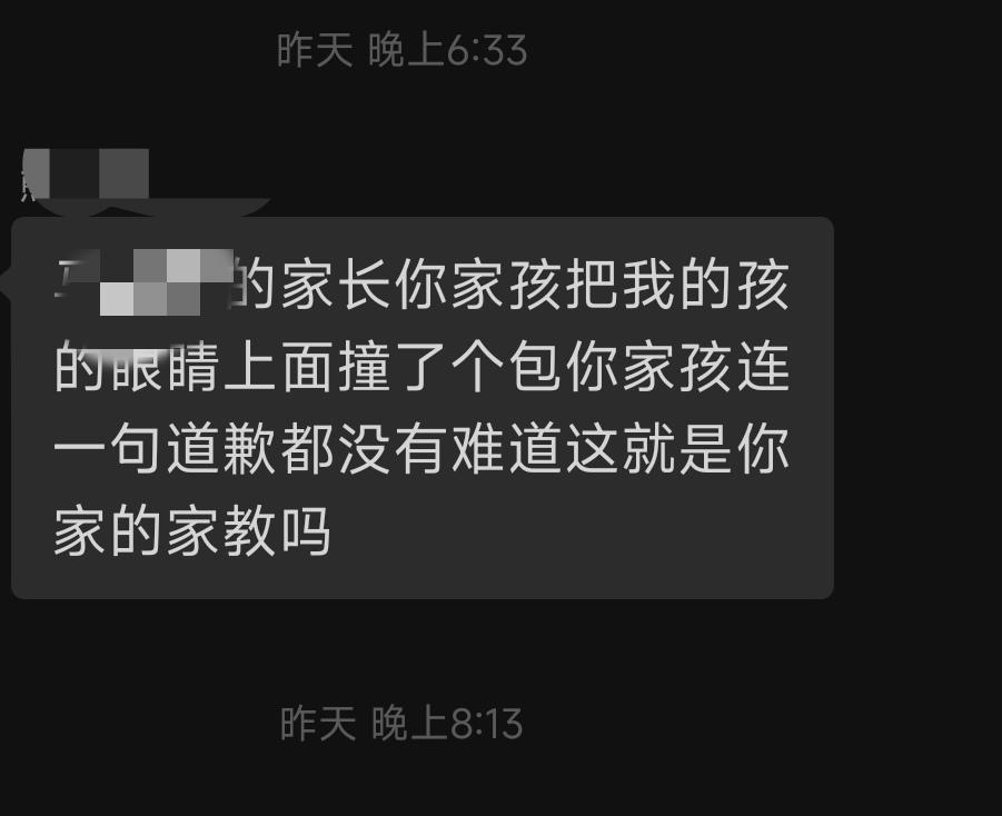 孩子间意外碰撞，家长上来就指责家教，爱子心切就可以失了分寸吗？爱孩子本没有错