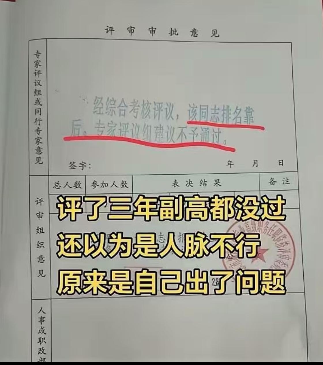 评职称时，如果拿到这样的评价，即使你再努力，不过是一场空。