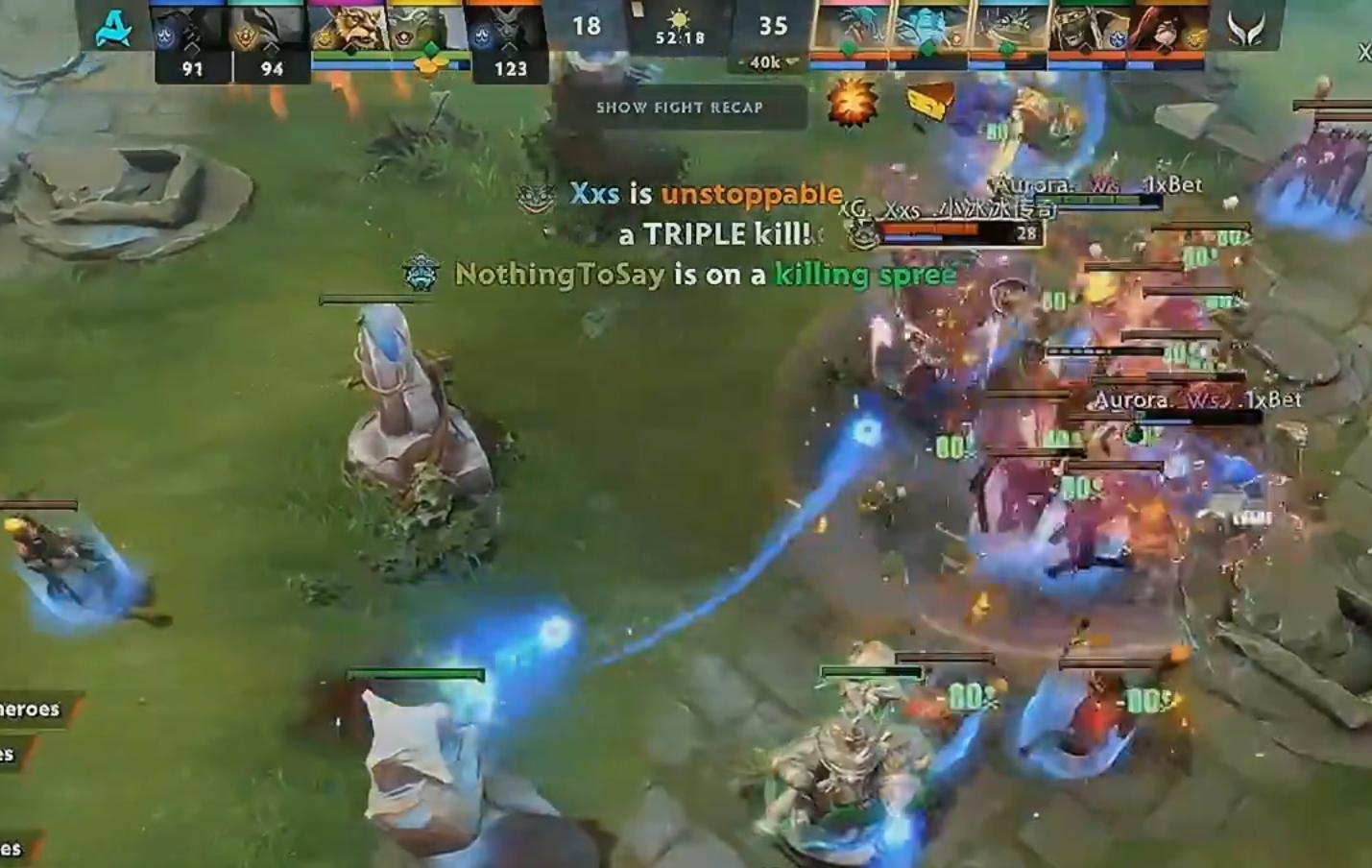 Ame蚂蚁发力，XG第二局赢下Aurora将bo3比分追平，这把X哥拿朗戈赢了很