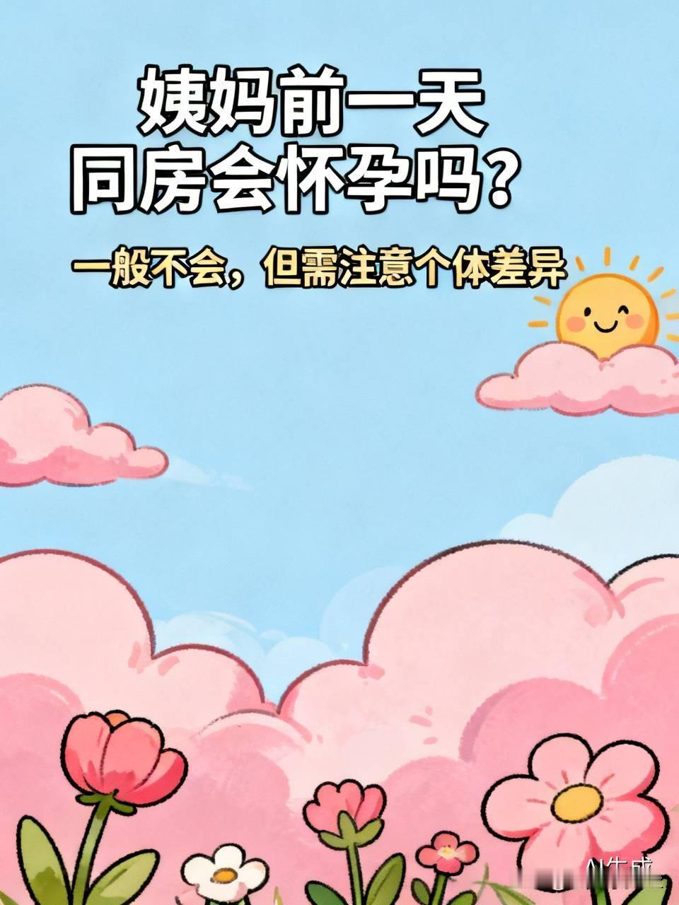 之前刷到好多女生在问姨妈前一天同房会不会怀孕，甚至有人算着这个日子不做措施，最后