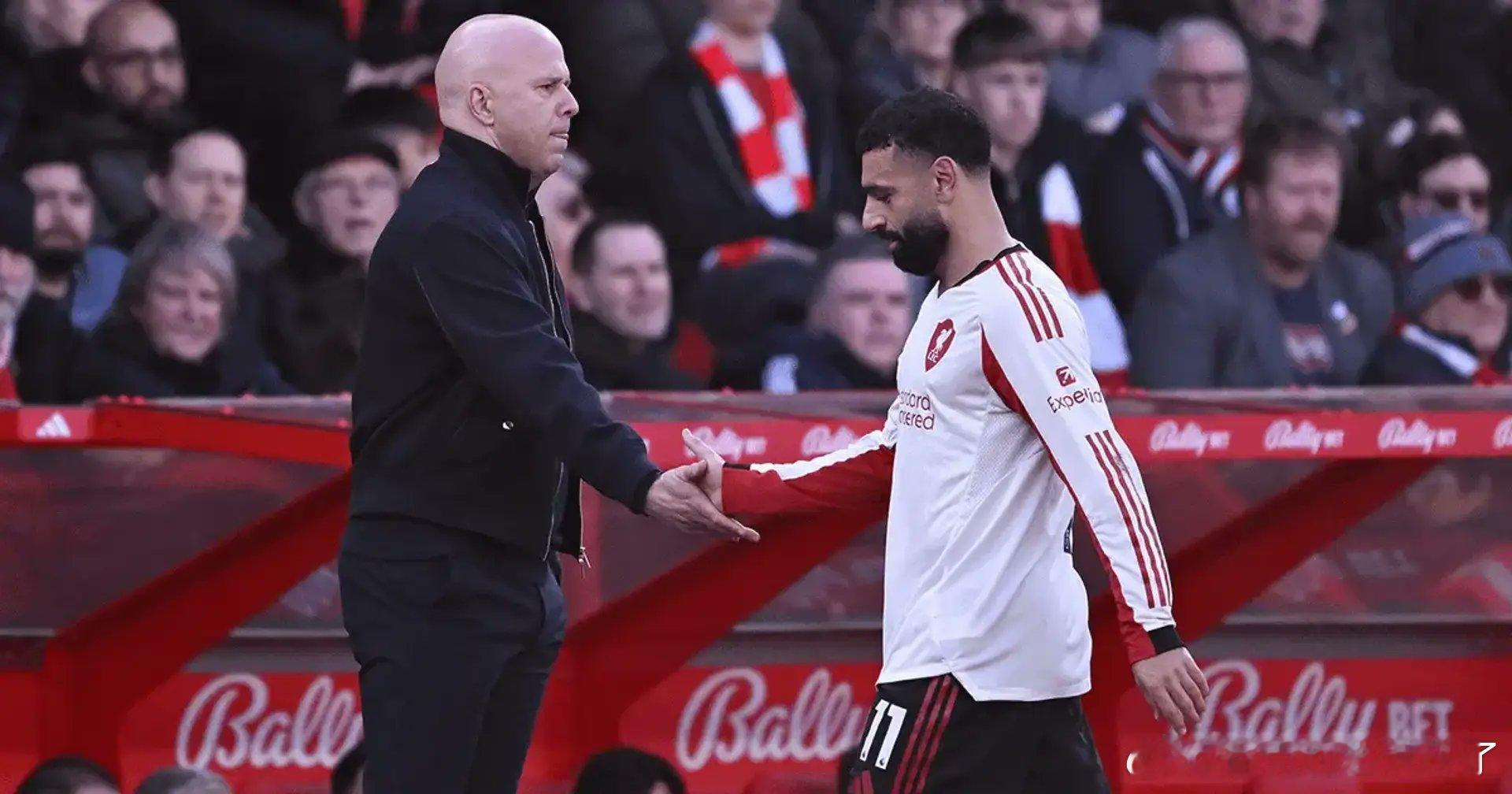 利物浦回声报评述萨拉赫的表现：“萨拉赫下半场跑动起来就像在沙地里跑一样，有时甚至