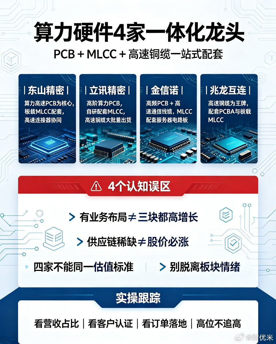 算力硬件稀缺一体化龙头🔥同时覆盖PCB+MLCC+高速铜缆AI算力赛道资金反复