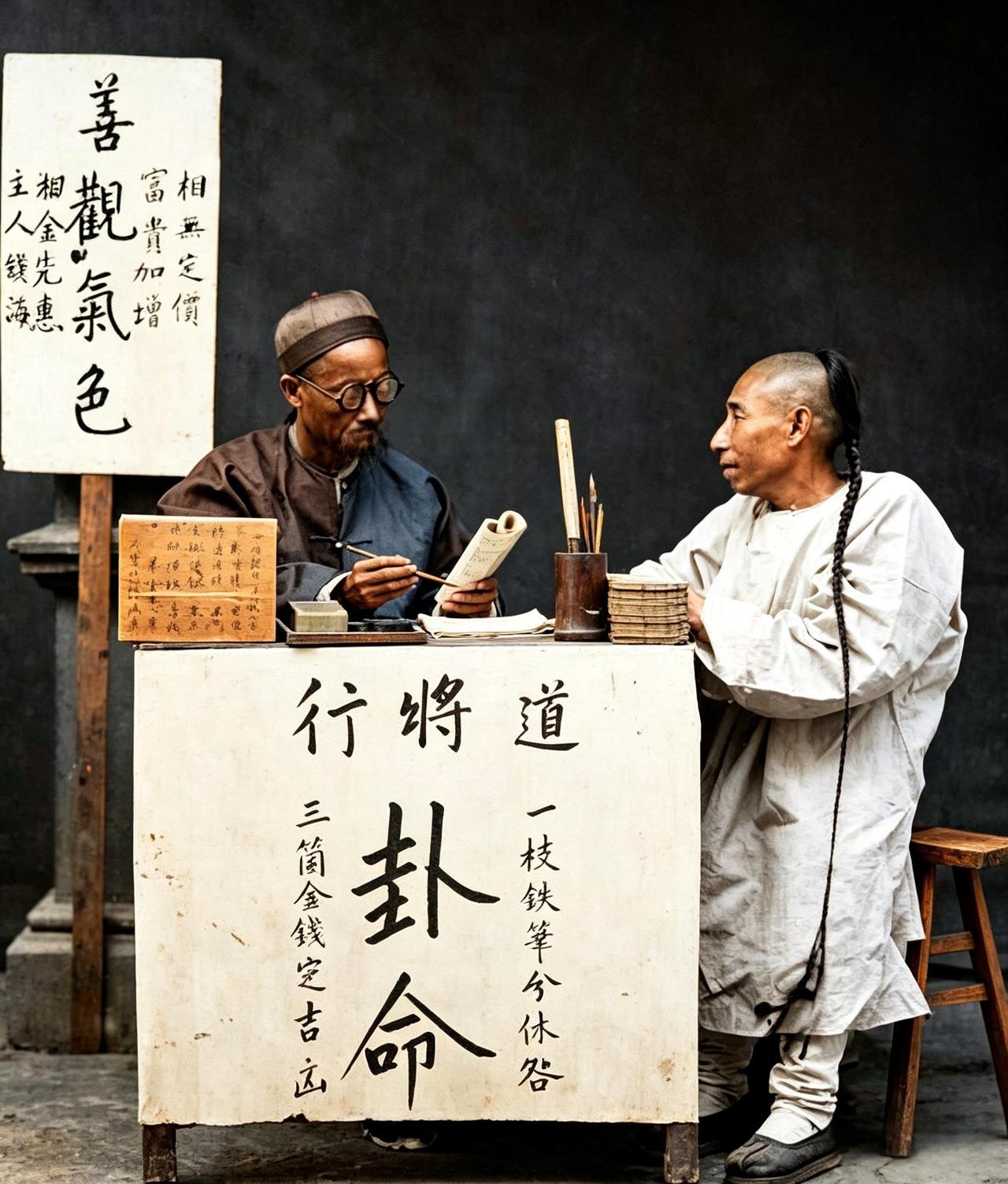 早年间有相面先生私下交底，算命、卜卦、看相、测字，其实全是假的，不过骗人的路数各
