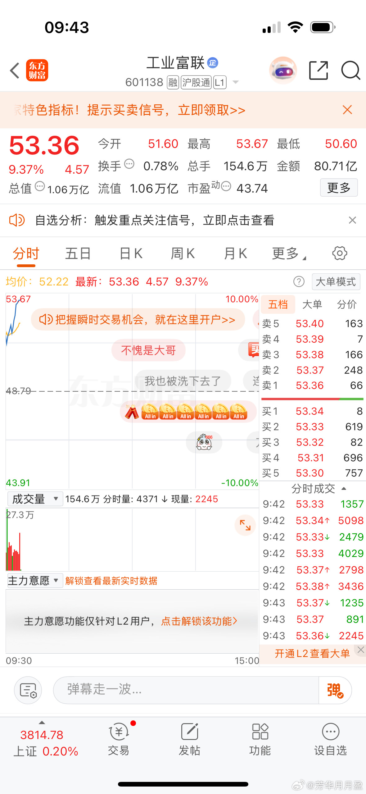$工业富联sh601138$重回万亿，妇联主任太牛了👍​​​