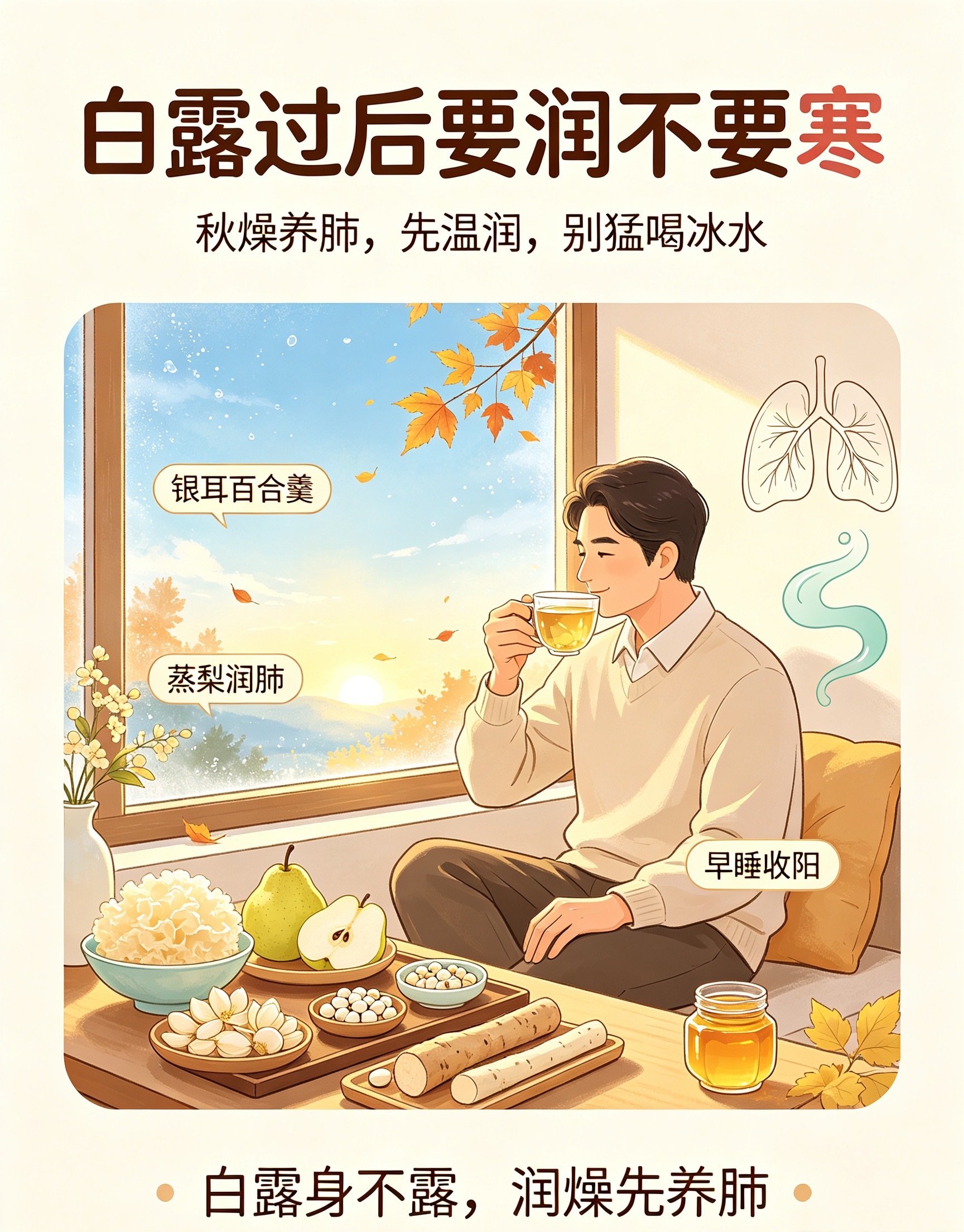 今日白露过后总发干？别光猛喝水！中医：润对了才养人有没有人白露一过，立马觉出秋