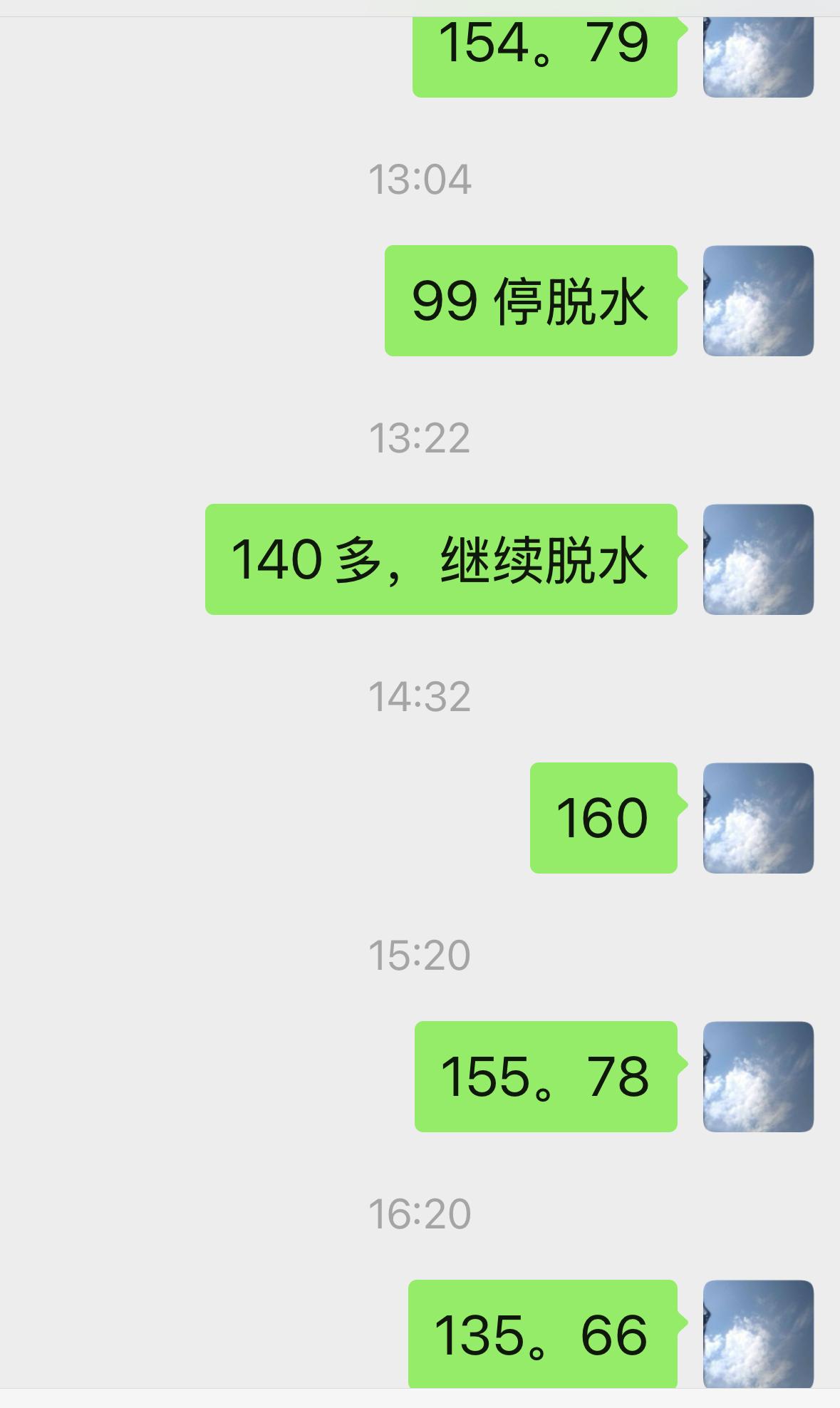 母亲今天做透析终于没有让我提心吊胆了！母亲今天透析脱水量是1.8千克。上