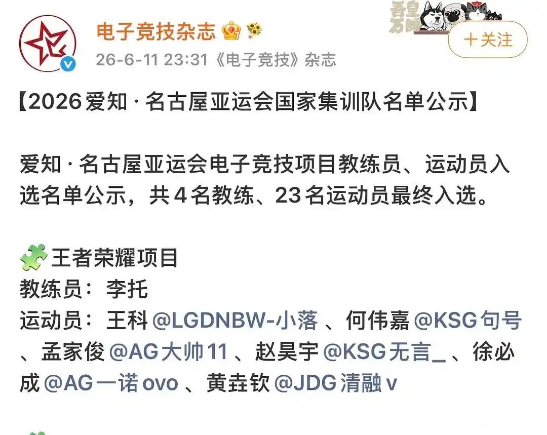 这大名单真是幽默搞笑近一年的冠军，WB、狼一个没去，KSG一个冠军就去了俩，