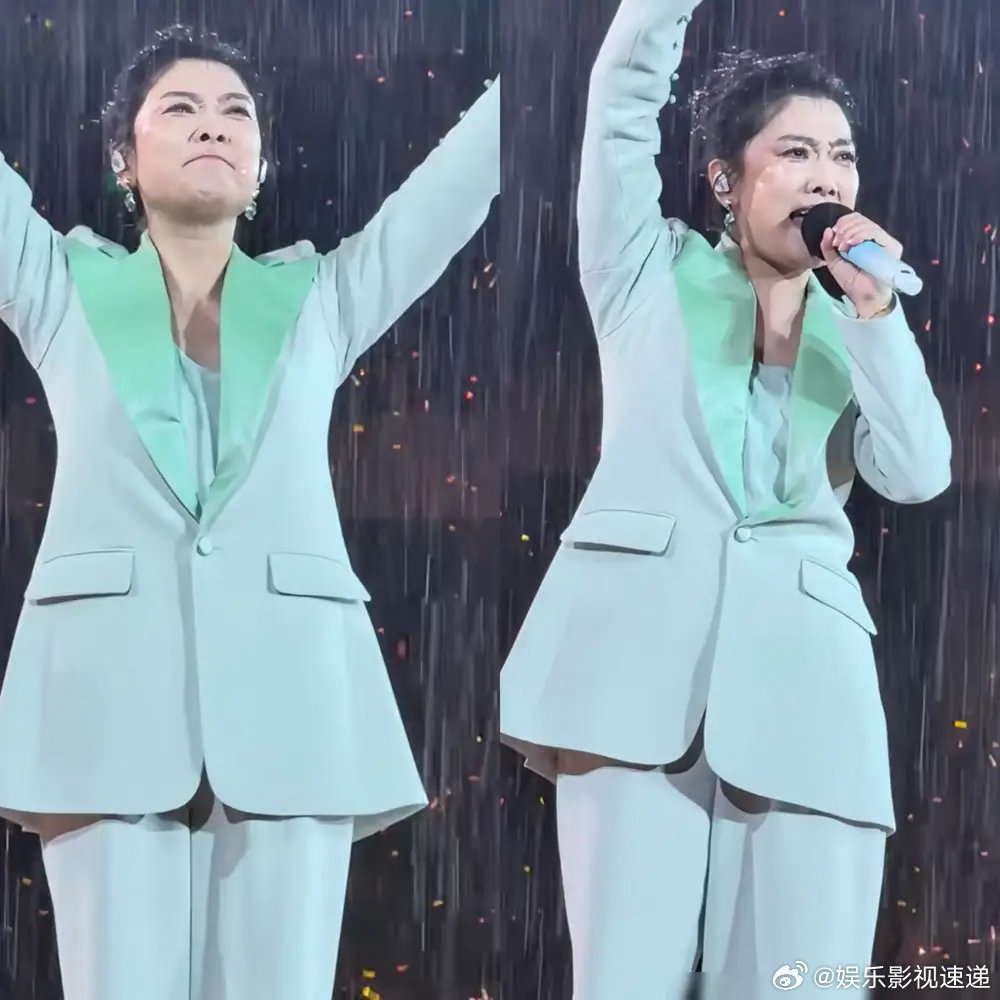 内场观众花了最多的钱，结果淋成落汤鸡。你说他们亏不亏？暴雨劈头盖脸浇下来，看台