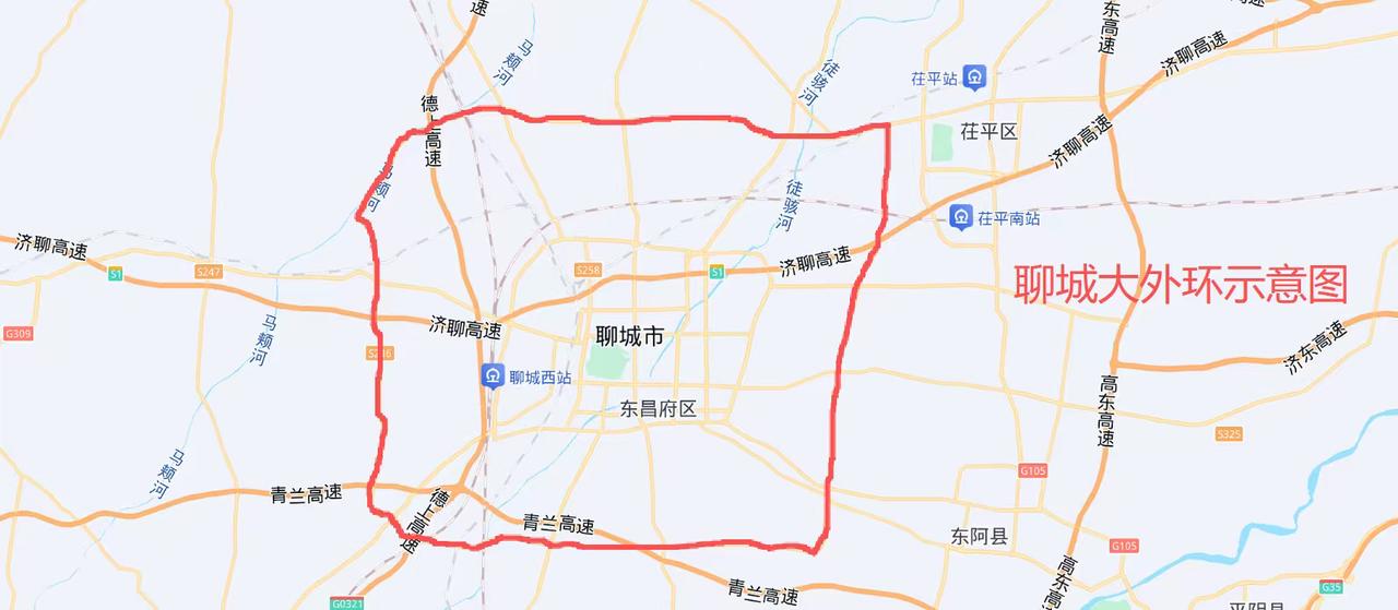 聊城大外环，令人羡慕的121公里的长度在鲁西大地的肌理上，一条绵长的大