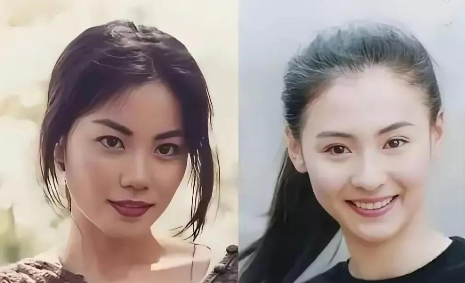 这两个人的颜值，真是一个赛着一个，不分上下。张柏芝有天真烂漫之美，王菲有明艳之
