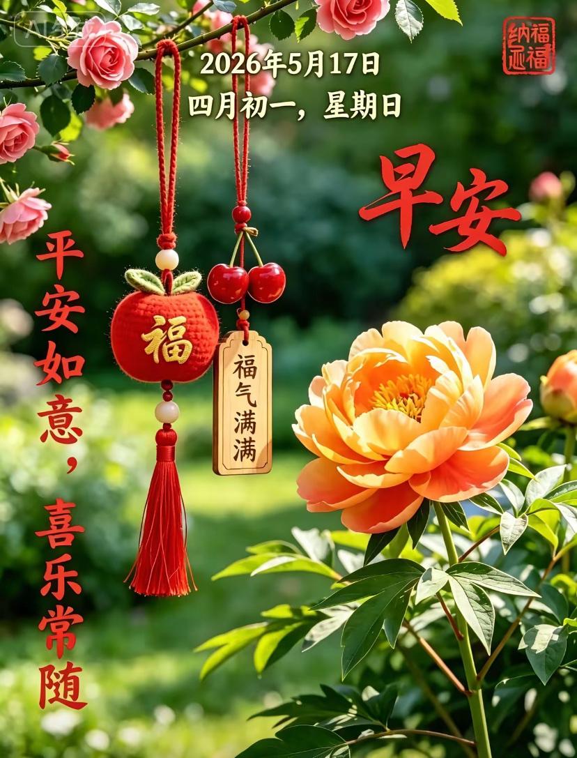 🌺☘️5./17.浅夏喜乐.万般安然☘️🌺🌱🌅晨光初照，清风轻拂，