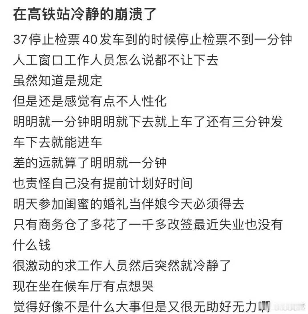 在高铁站冷静的崩溃了​​​