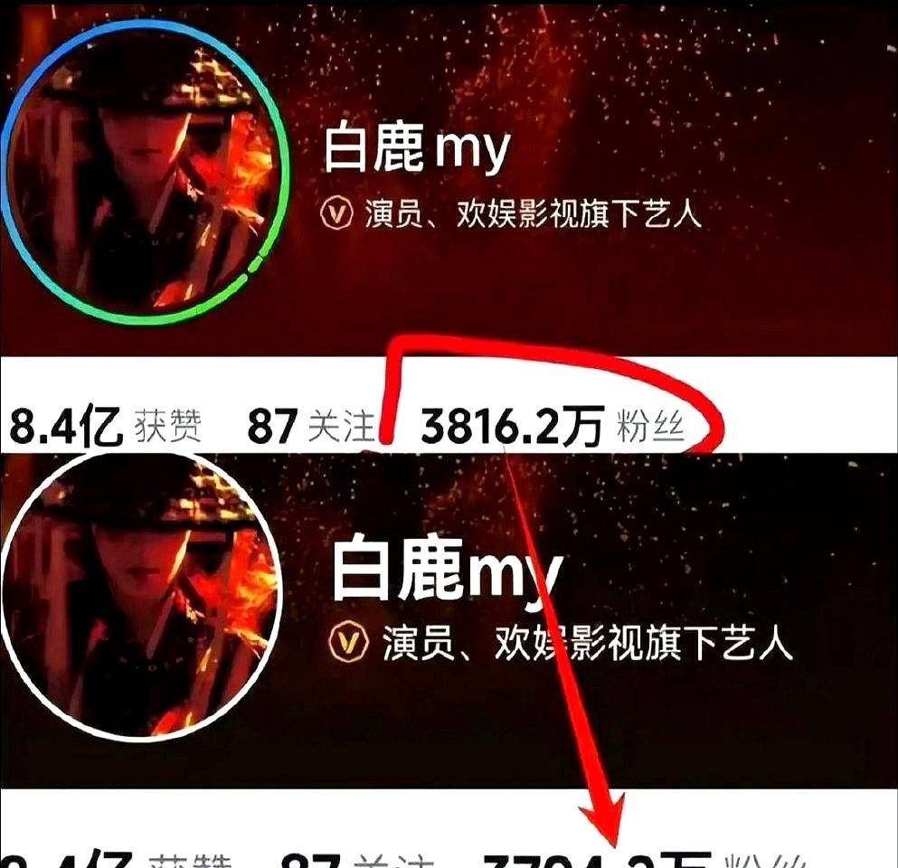 白鹿这回真“杀疯了”，短视频平台掉粉近百万。跑男里一句“你们真的觉得累吗”，